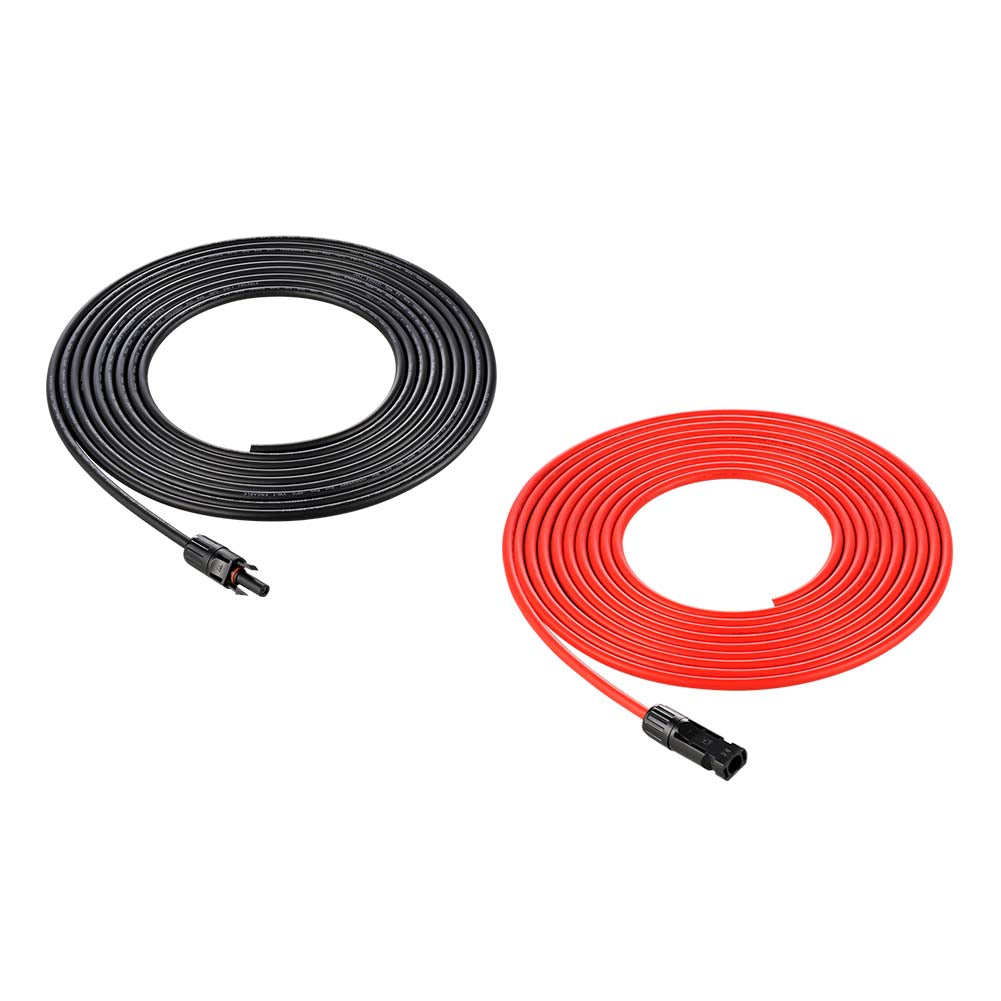 Rich Solar RS-10101 red and black 10 gauge solar panel to charge controller cable set with solar connector ends