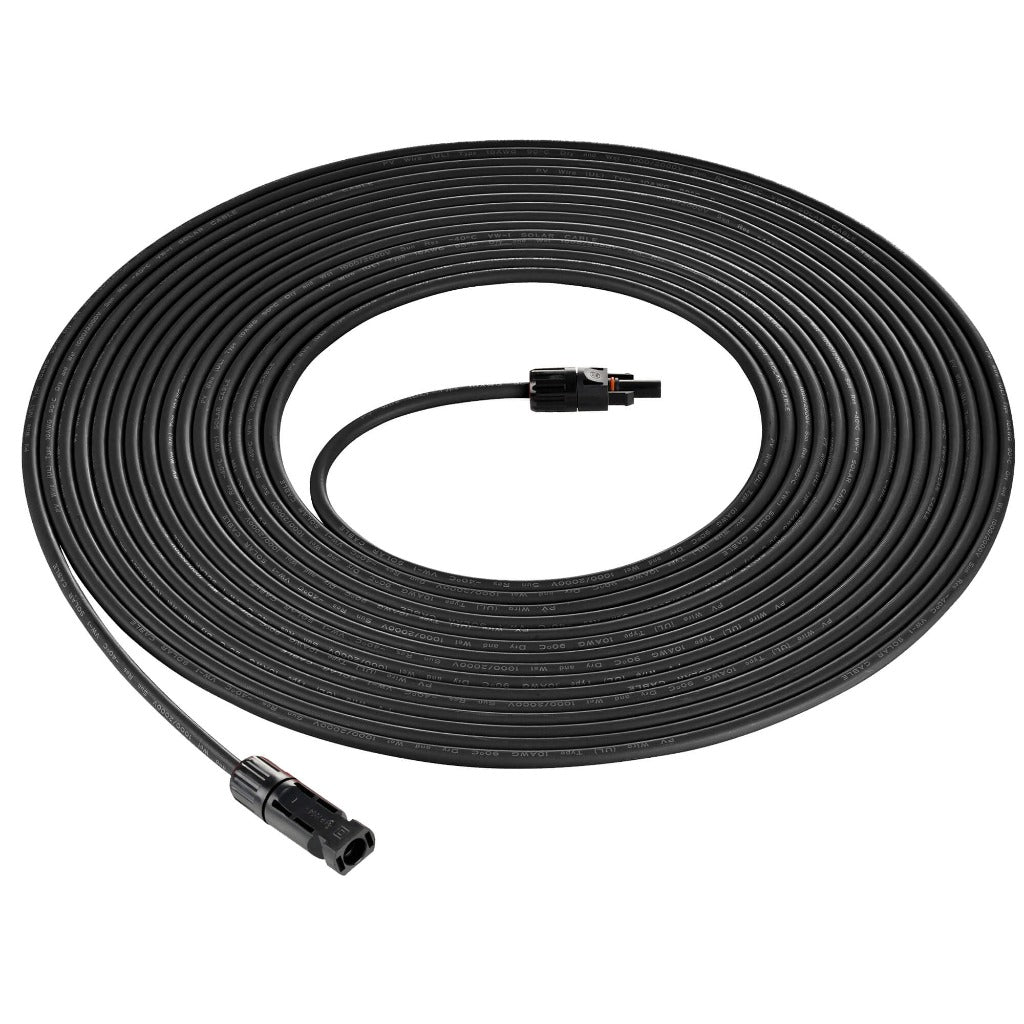Rich Solar black 10 gauge solar extension cable with connector ends