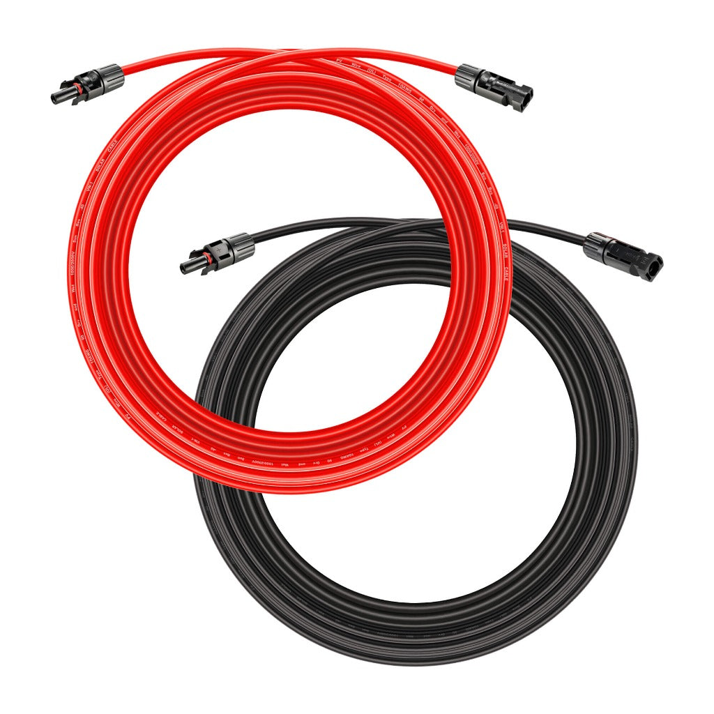 Rich Solar red and black 10 gauge solar extension cable pair with connector ends