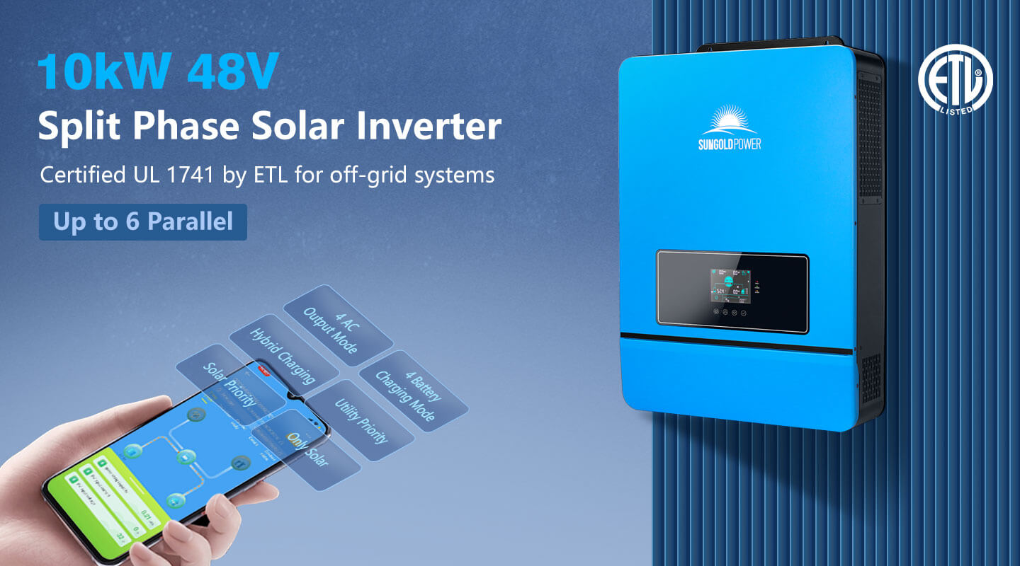 10KW 48V Split Phase Solar Inverter AC input 120V/240V AC output 120V/240V