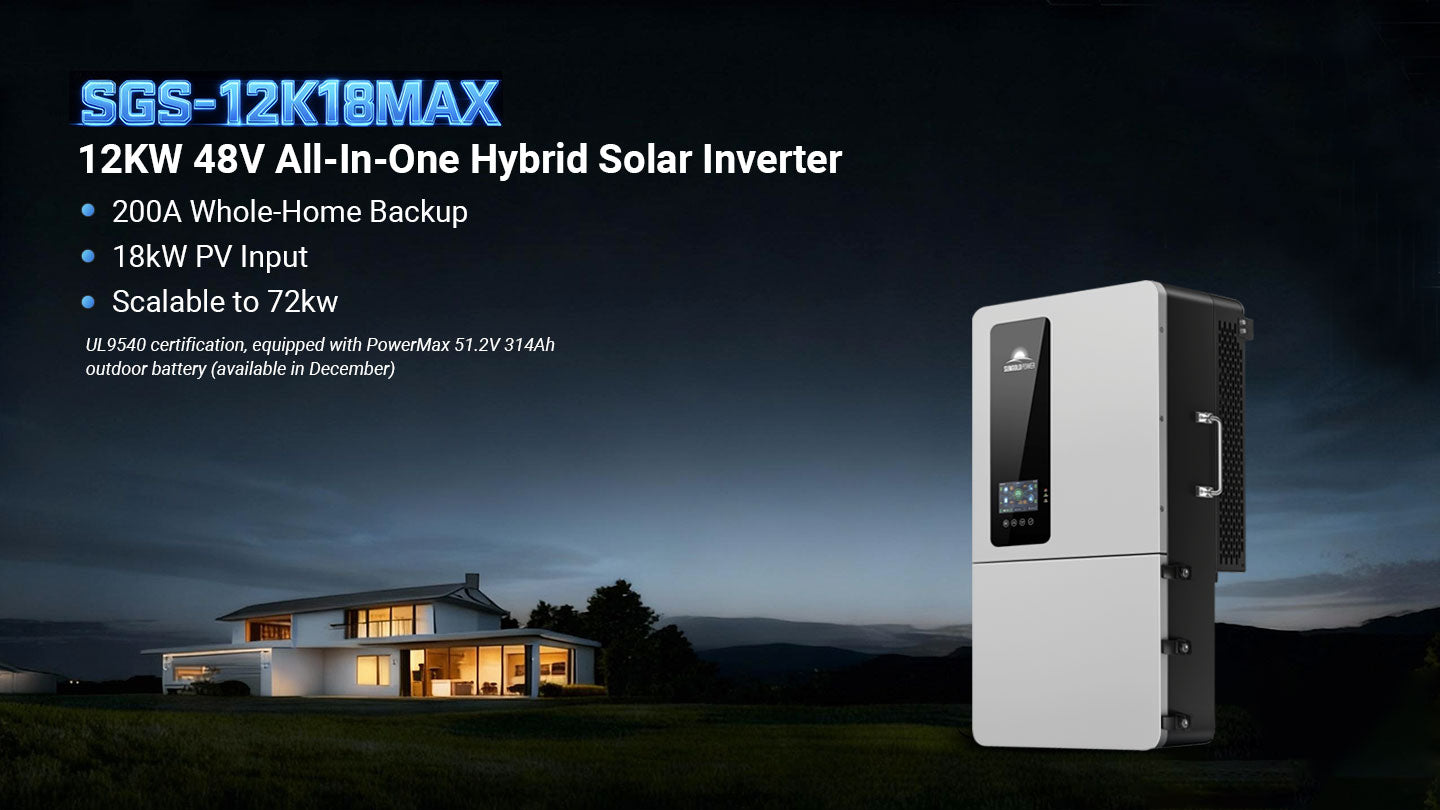 12KW 48V All-in-one Hybrid Solar inverter | Whole Home Backup (200A)| SGS-12K18MAX
