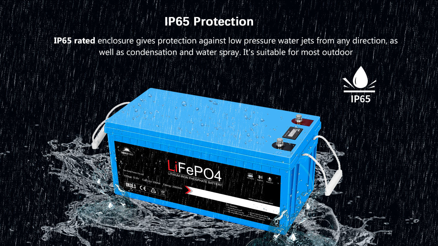 12V 200Ah LiFePO4 Deep Cycle Lithium Battery/ Bluetooth / Self- Heating / IP65