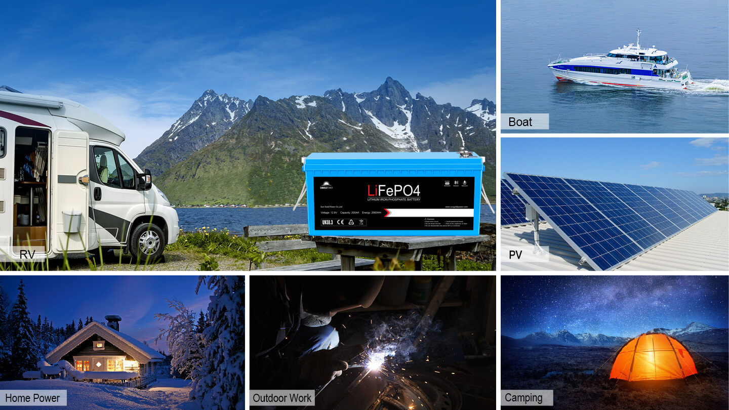 12V 200Ah LiFePO4 Deep Cycle Lithium Battery/ Bluetooth / Self- Heating / IP65