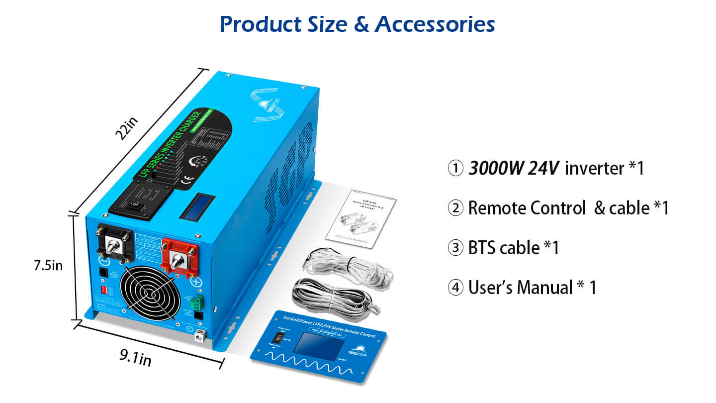Low Frequency Inverter 3000W-DC24V (single phase) AC input 120V AC output 120V