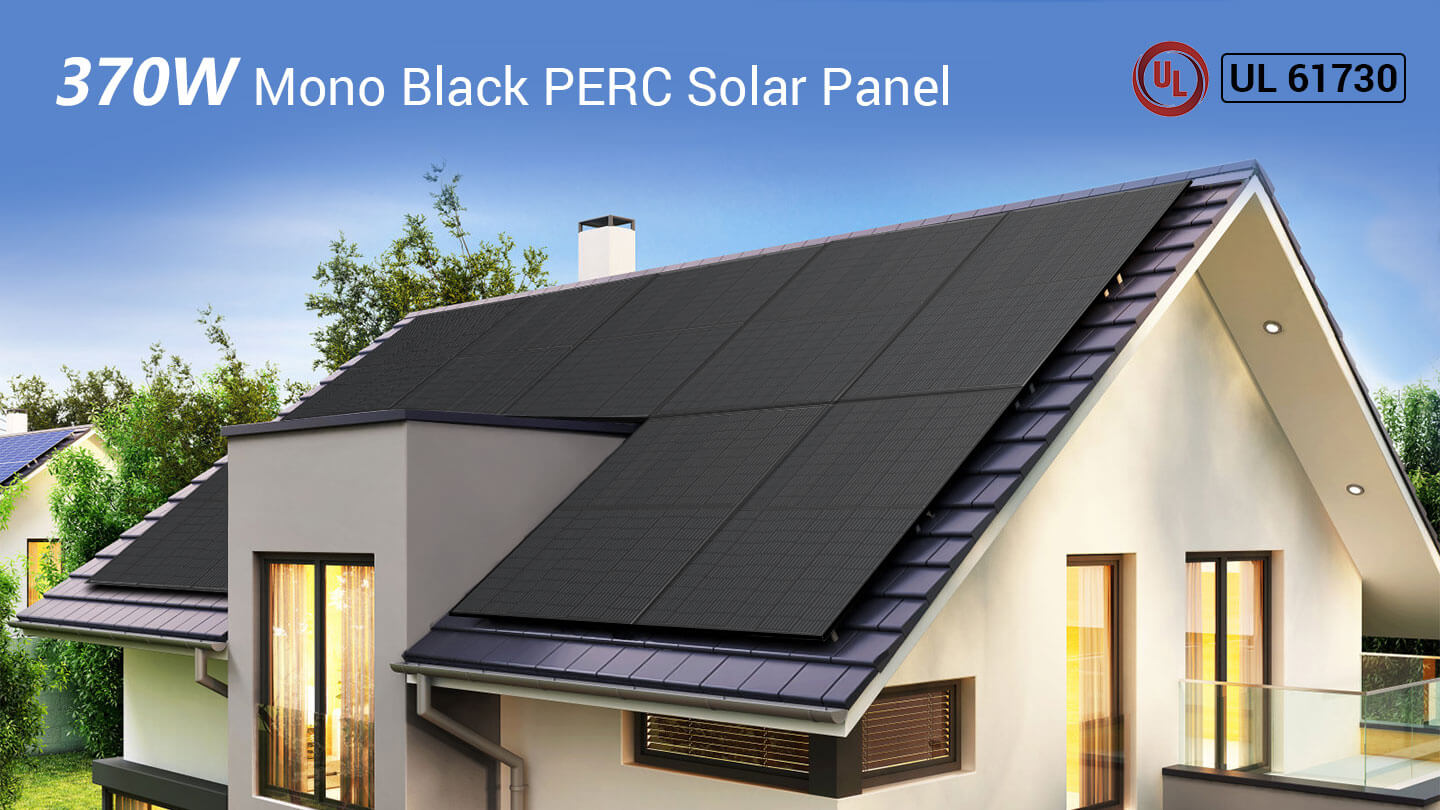 370W MONO BLACK PERC SOLAR PANEL FULL PALLET (32 PANELS)