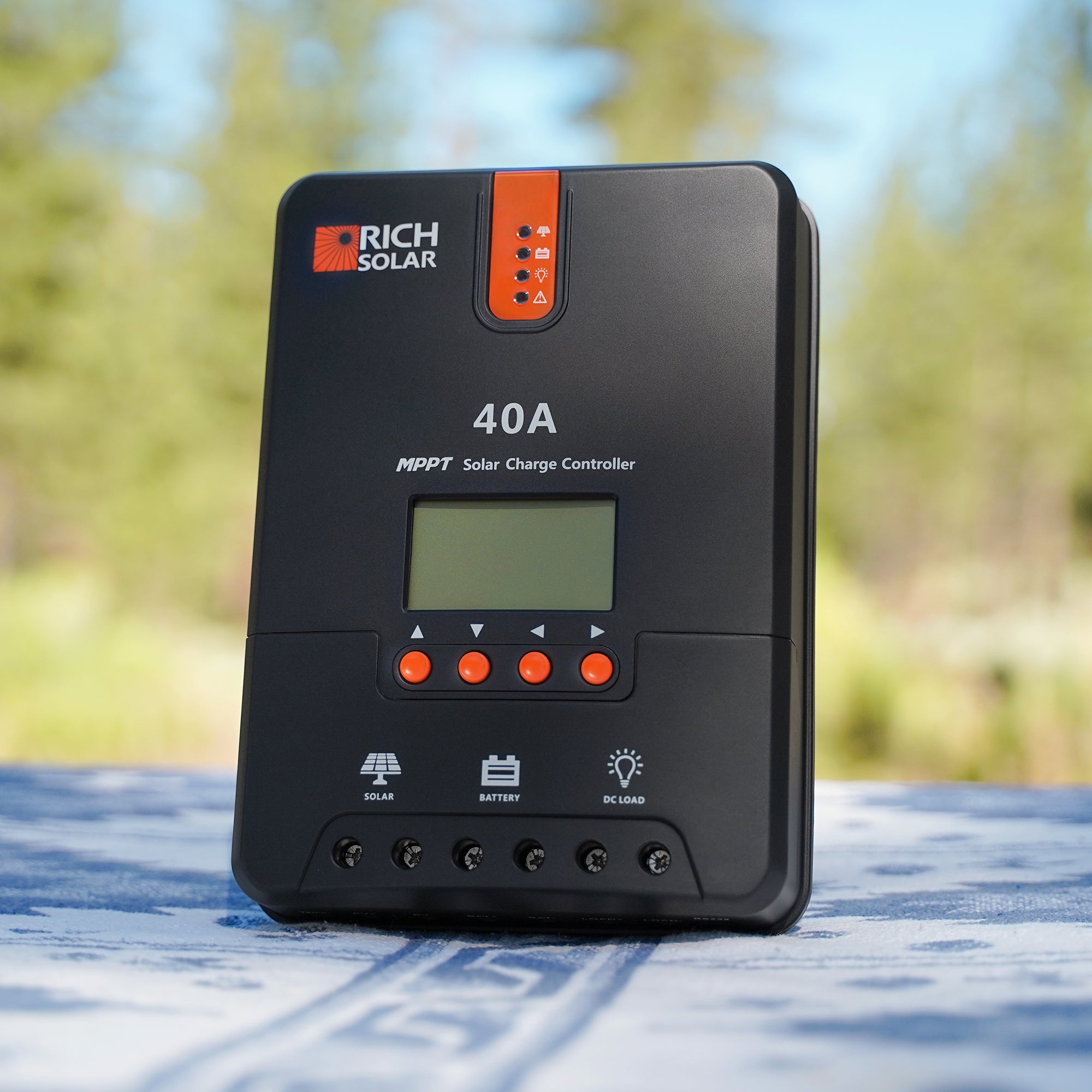 Rich Solar RS-MPPT40 40 Amp MPPT solar charge controller for RV, van, cabin, marine, and off-grid battery systems