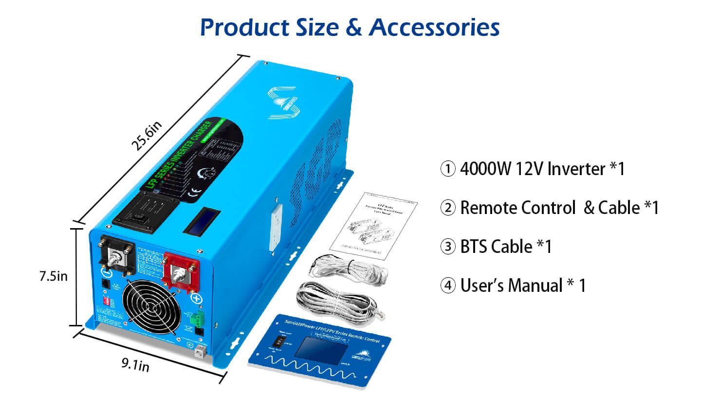 Low Frequency Inverter 4000W-DC12V (single phase) AC input 120V AC output 120V