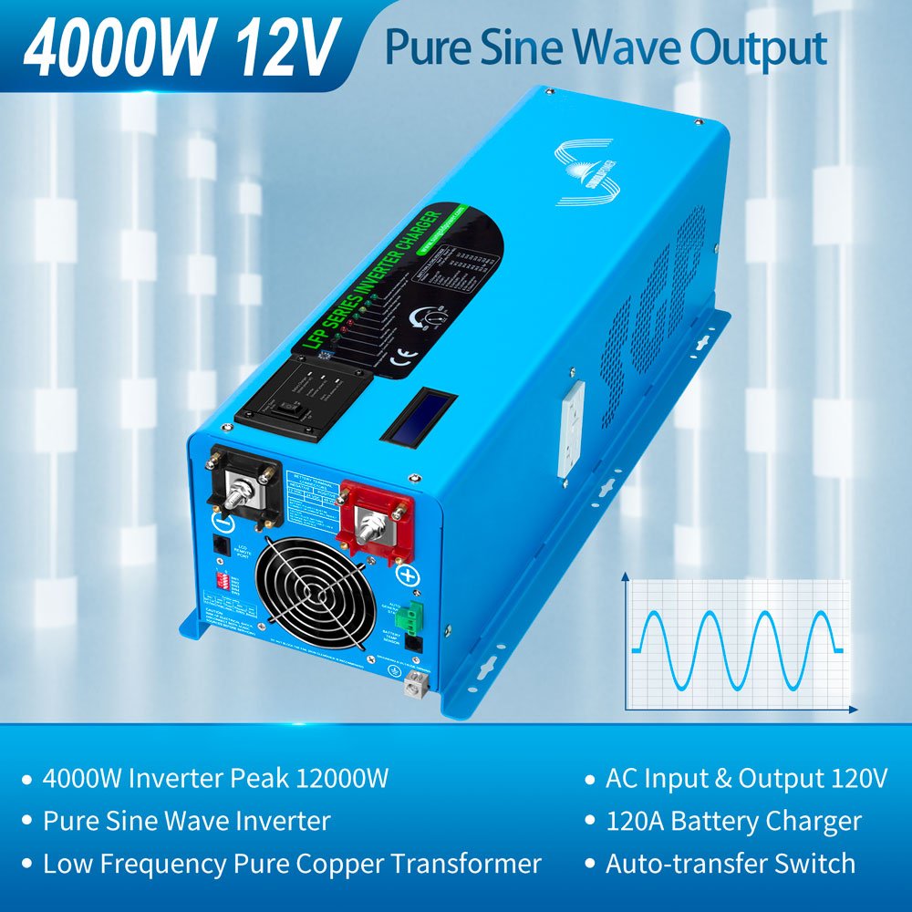 Low Frequency Inverter 4000W-DC12V (single phase) AC input 120V AC output 120V