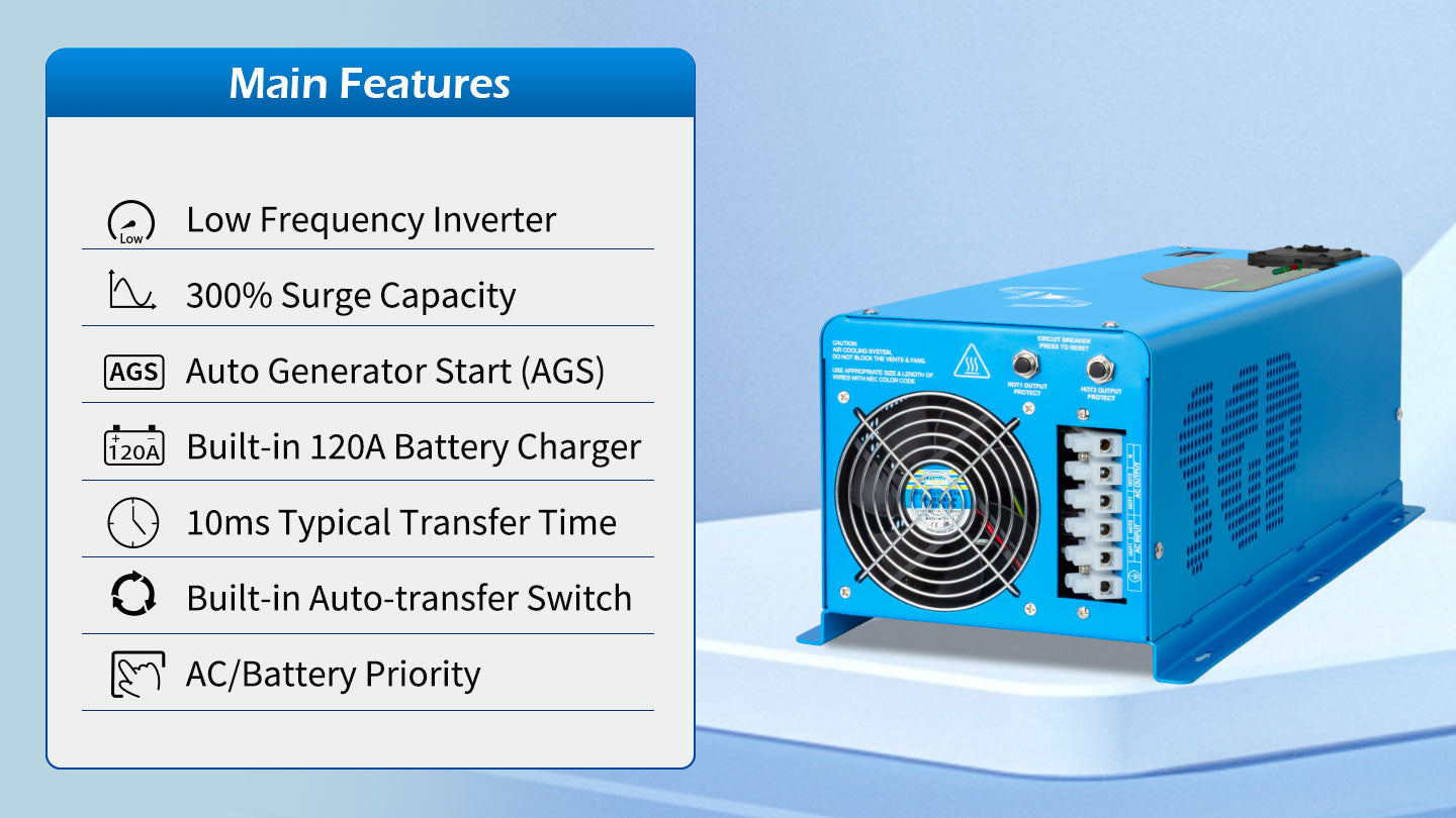 Low Frequency Inverter 4000W-DC12V (single phase) AC input 120V AC output 120V