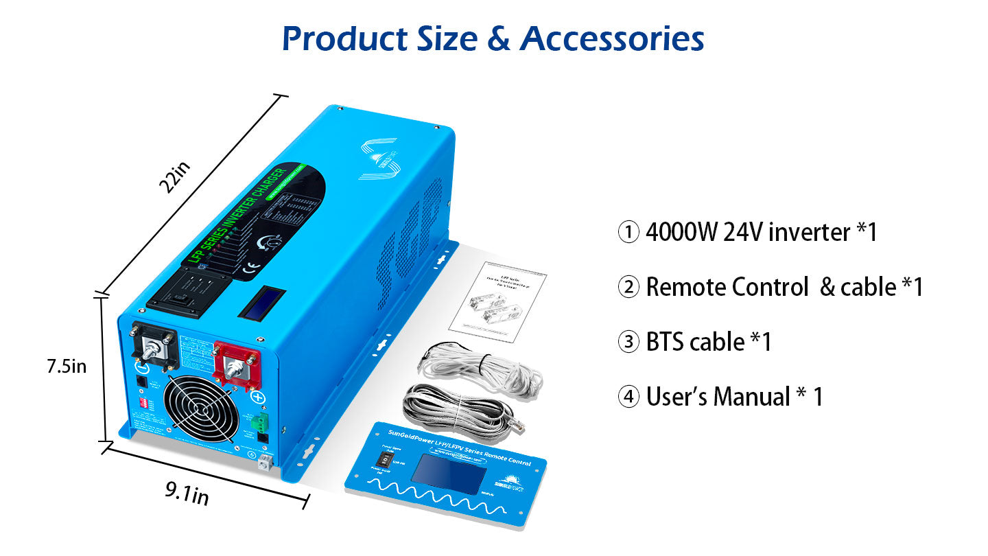 Low Frequency Inverter 4000W-DC24V (single phase) AC input 120V AC output 120V
