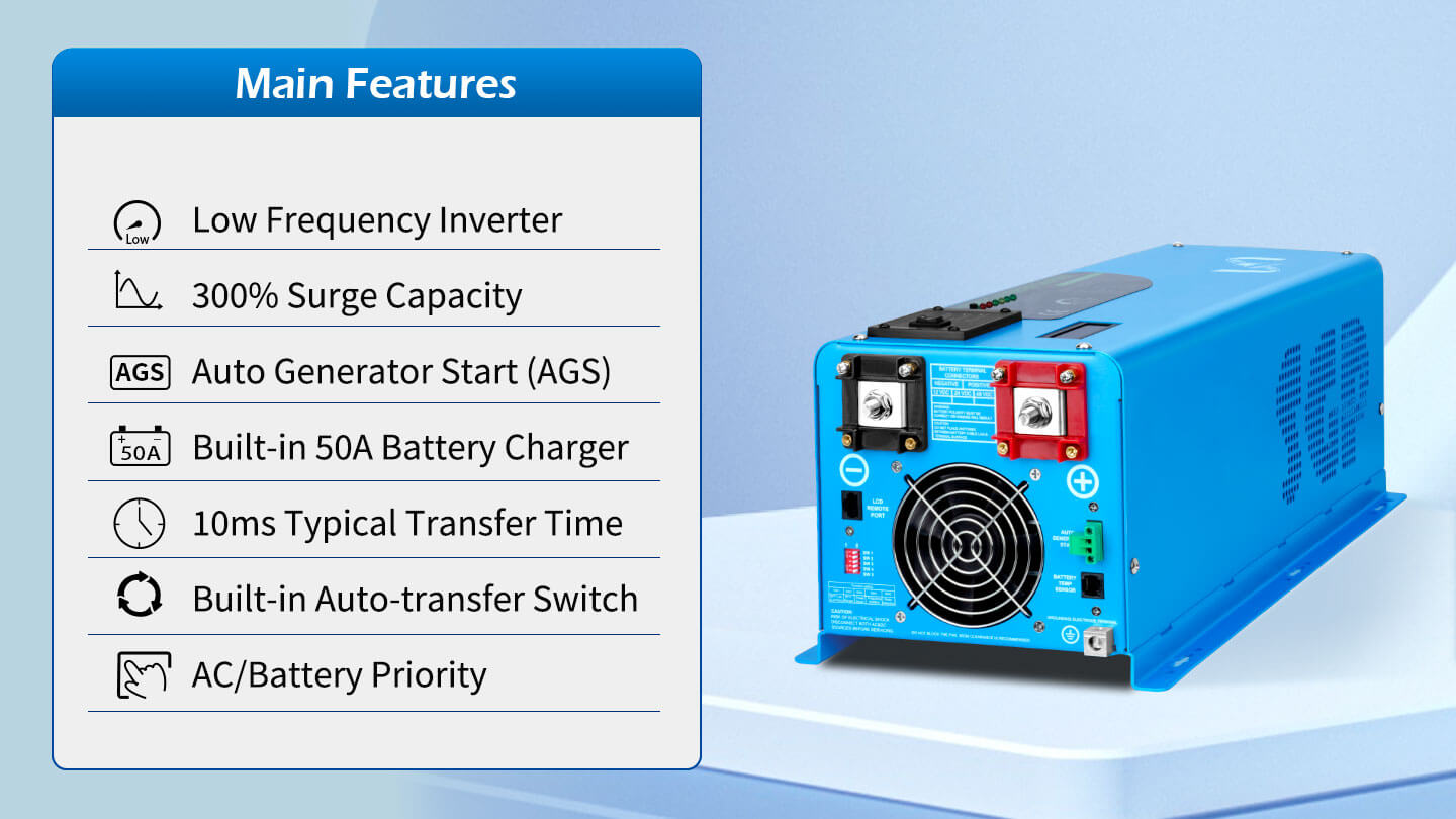 Low Frequency Inverter 4000W-DC24V (split phase) AC input 240V AC output 120V and 240V