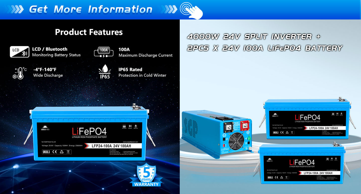 Low Frequency Inverter 4000W-DC24V (split phase) AC input 240V AC output 120V and 240V