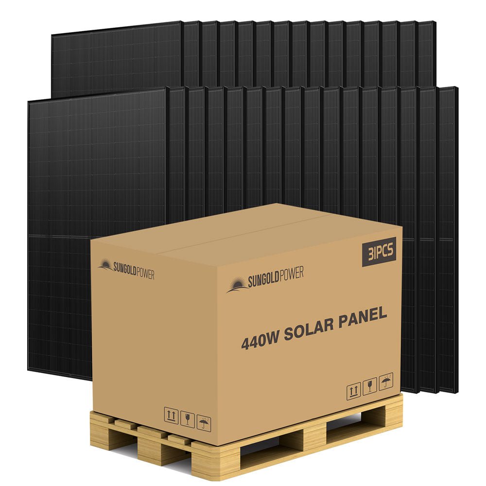 440W MONO BLACK N-Type SOLAR PANEL FULL PALLET (31 PANELS)