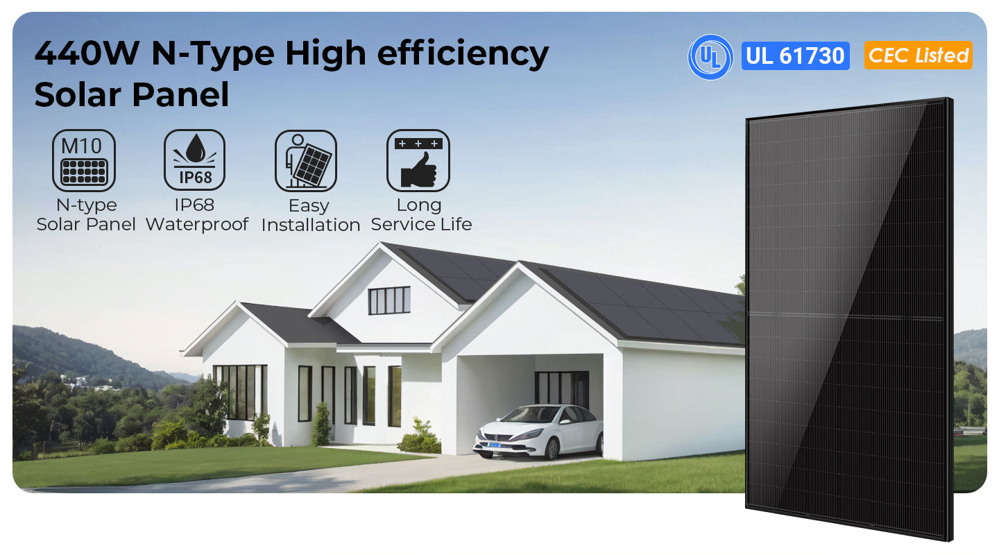 440W MONO BLACK N-Type SOLAR PANEL FULL PALLET (31 PANELS)