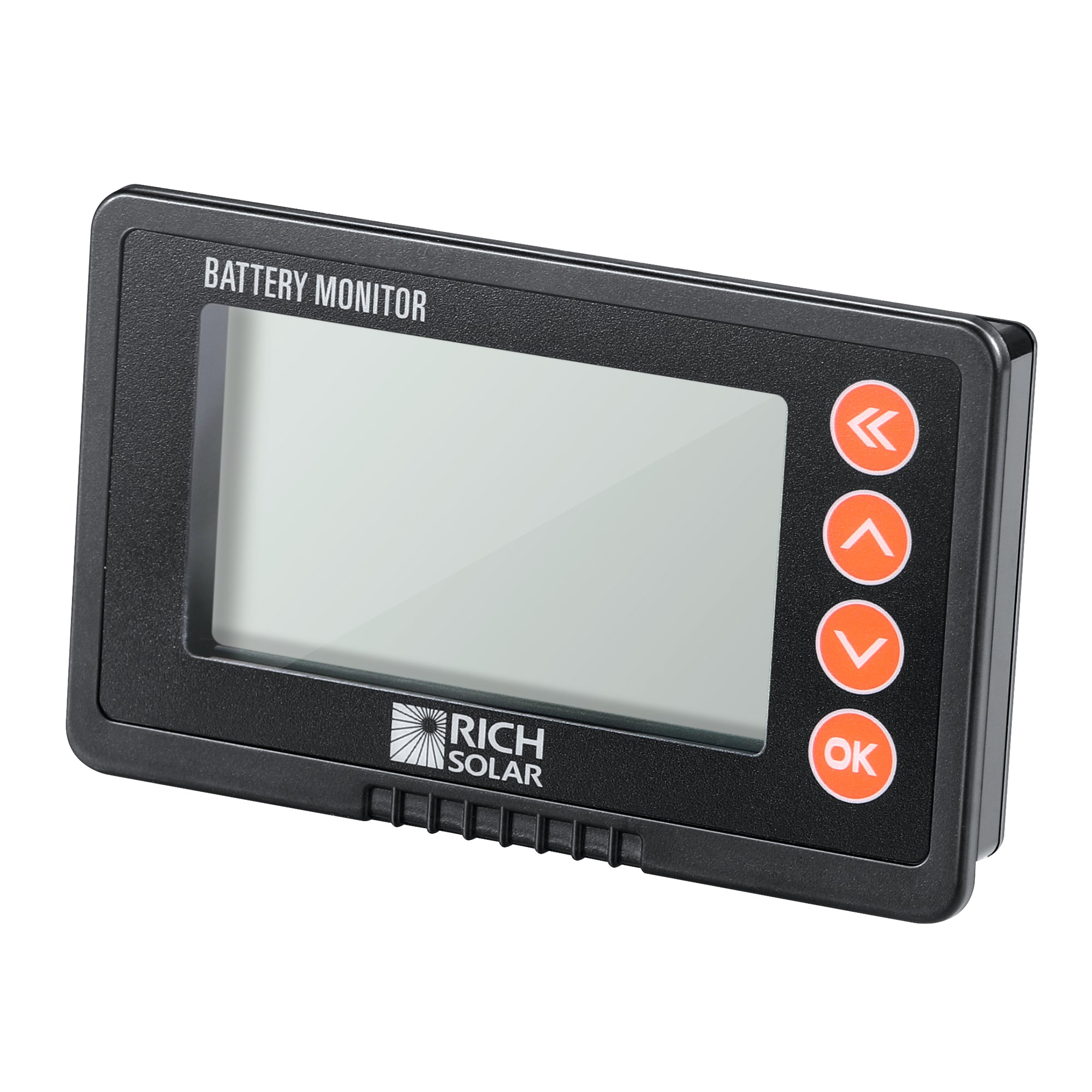 Rich Solar RS-BM500BZ remote battery monitor display front angle