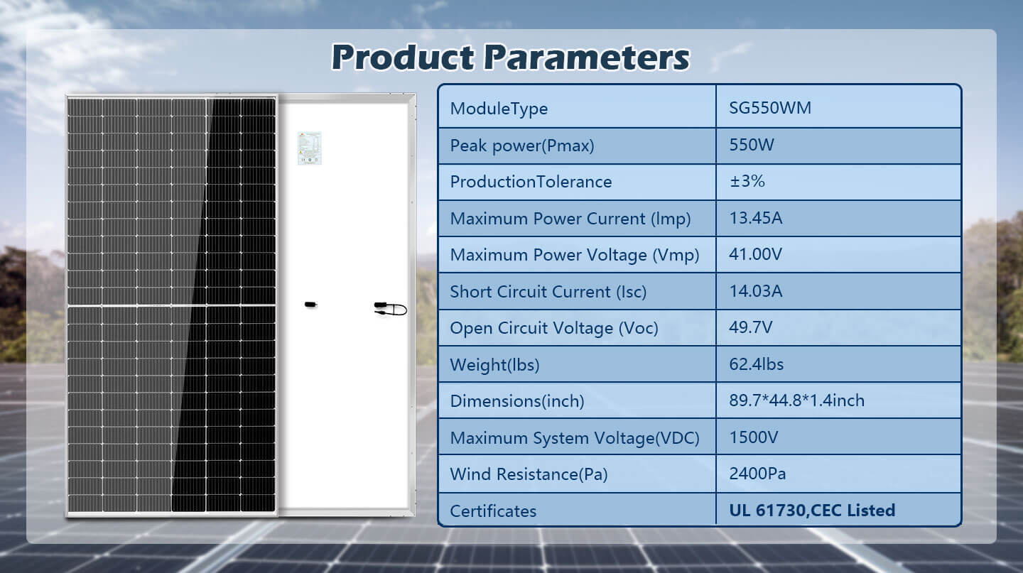 550W MONO PERC SOLAR PANEL FULL PALLET (32 PANELS)