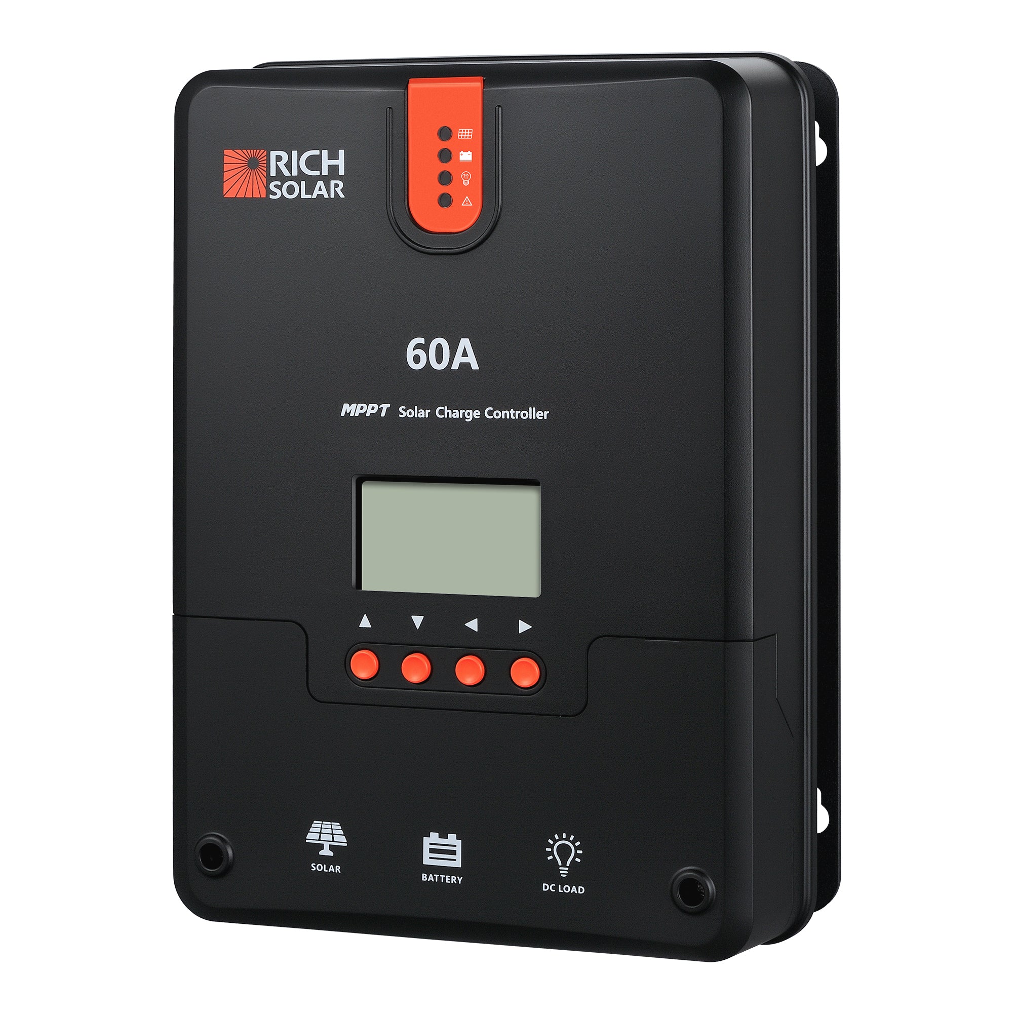 Rich Solar RS-MPPT60 charge controller with LCD screen and control buttons