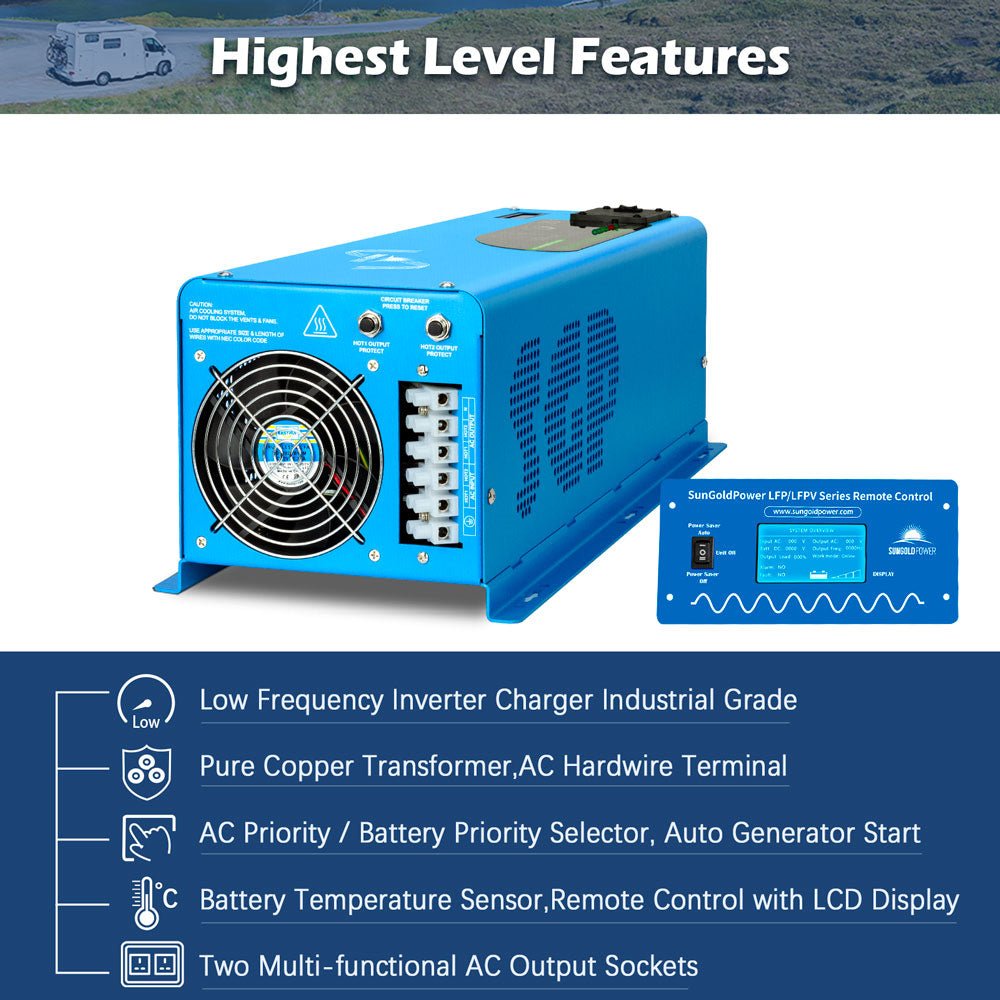 Low Frequency Inverter 6000W-DC24V (split phase) AC input 240V AC output 120V and 240V