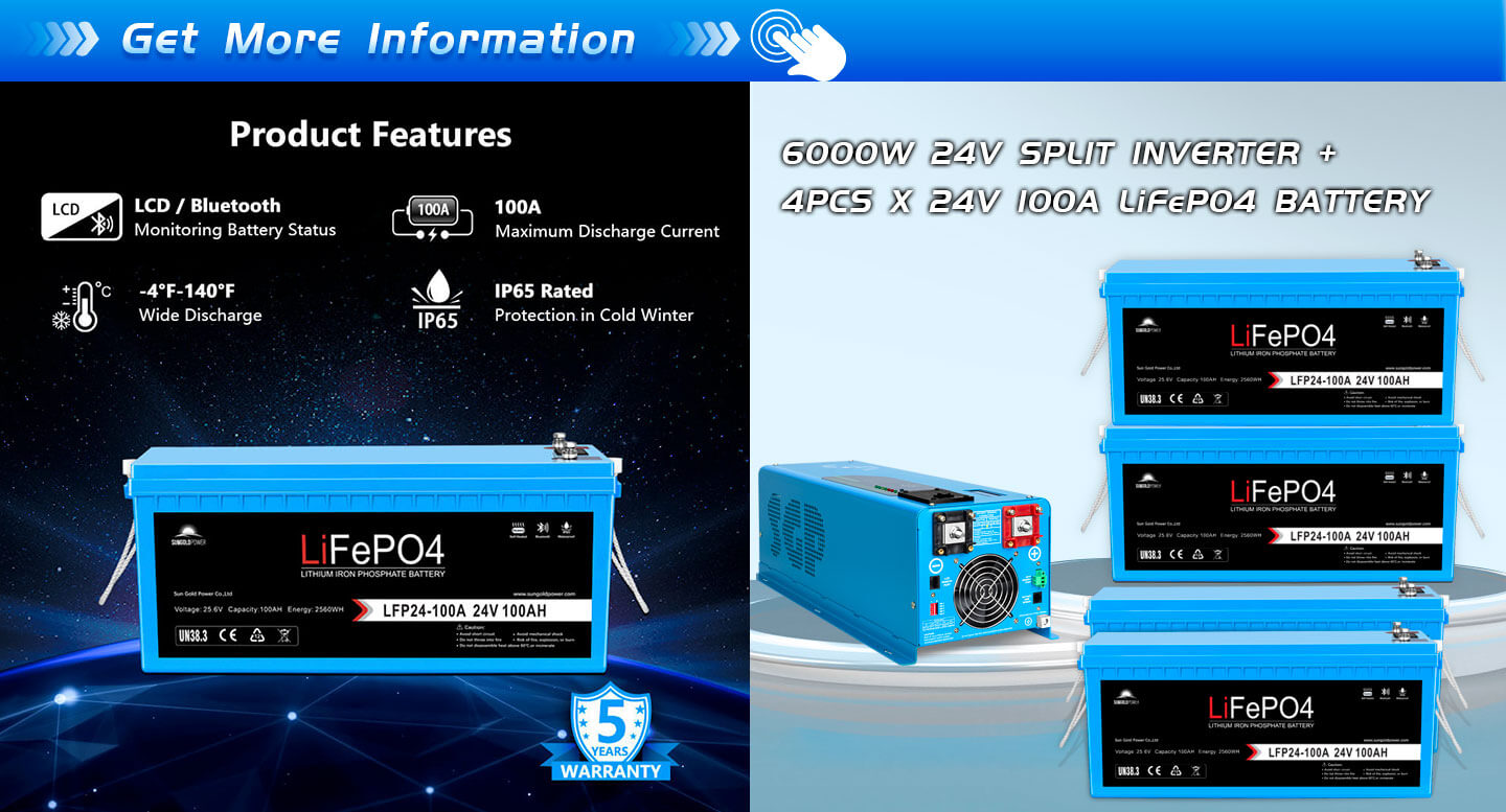 Low Frequency Inverter 6000W-DC24V (split phase) AC input 240V AC output 120V and 240V