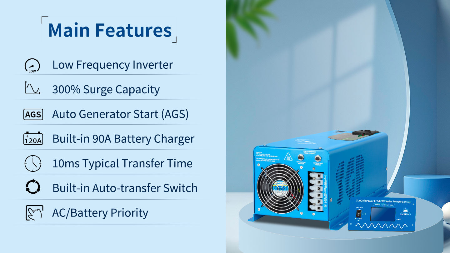 Low Frequency Inverter 6000W-DC24V (split phase) AC input 240V AC output 120V and 240V
