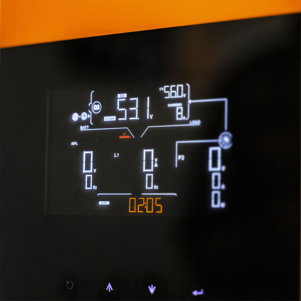 Rich Solar All-in-One Energy Storage System monitor display for live system status