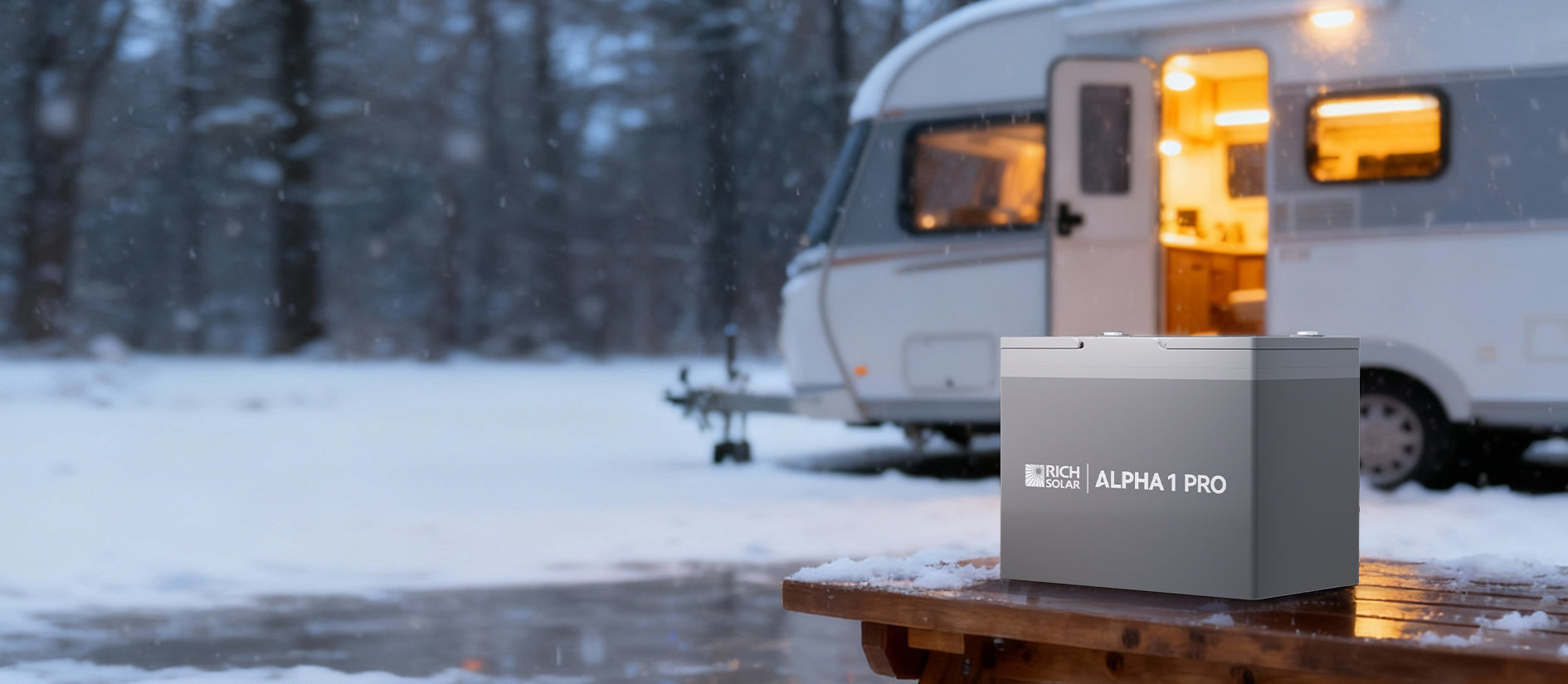 Rich Solar ALPHA 1 PRO internal heating for cold weather RV trailer cabin and off-grid battery use