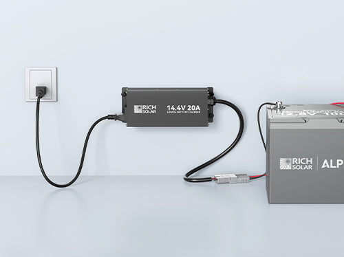 LiFePO4 charger for Rich Solar ALPHA 1 PRO 12V battery