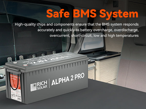 Rich Solar ALPHA 2 PRO Safe BMS System for overcharge overdischarge overcurrent short circuit and temperature protection