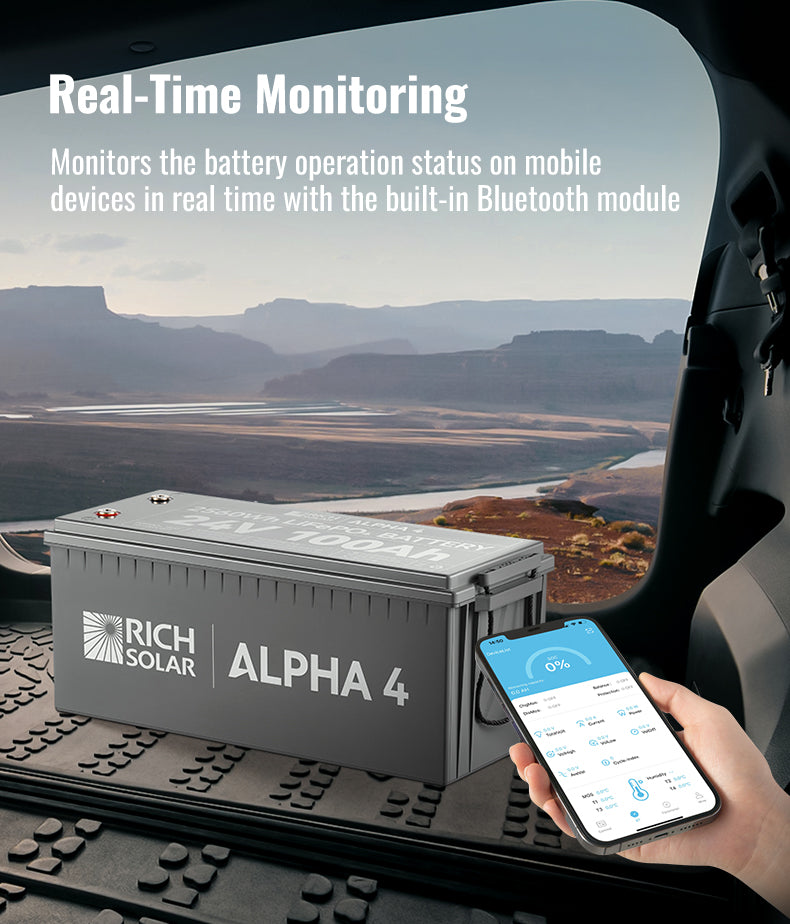 Rich Solar ALPHA 4 Bluetooth real-time battery monitoring