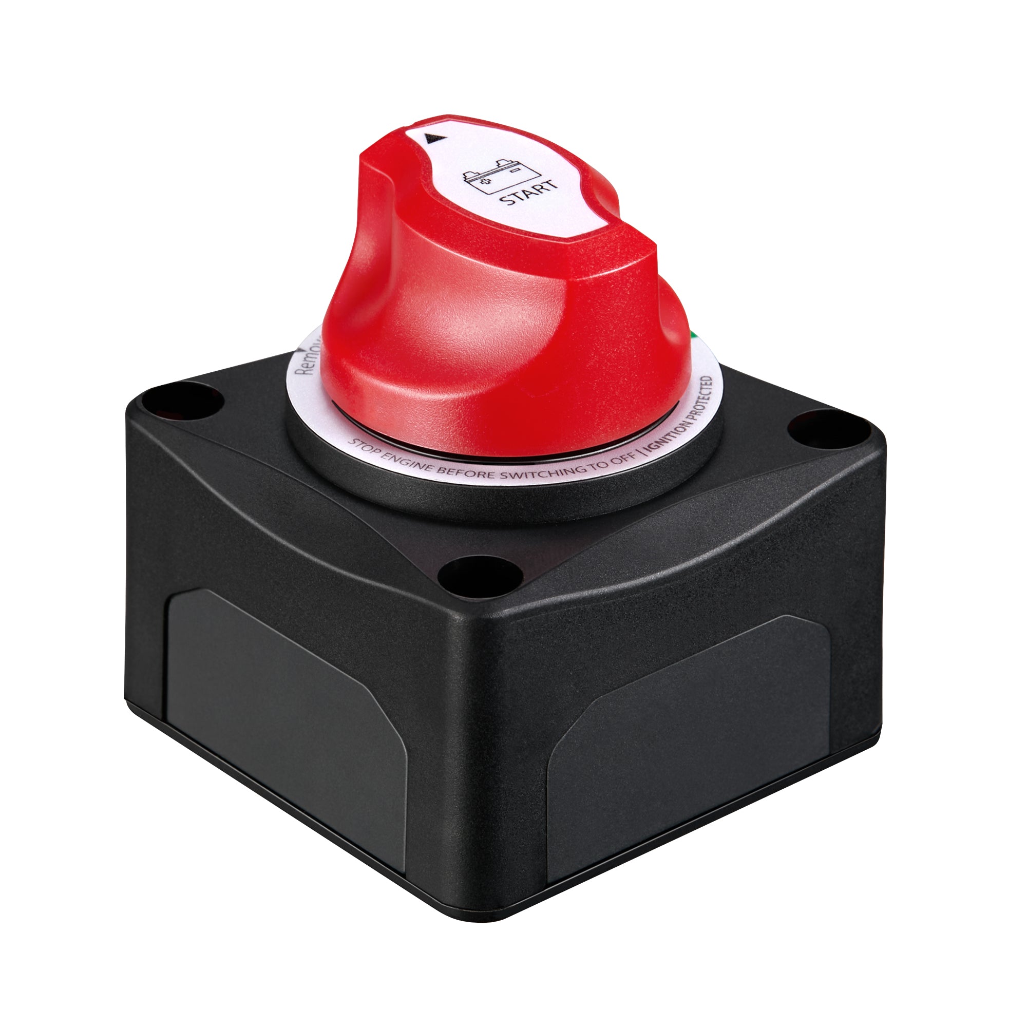 Rich Solar RS-BS275 275A on off battery switch with red removable knob and black enclosure