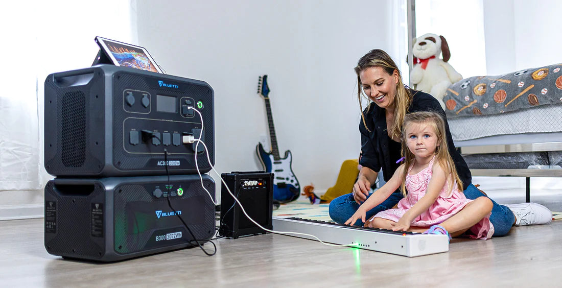BLUETTI backup battery supporting home and family devices