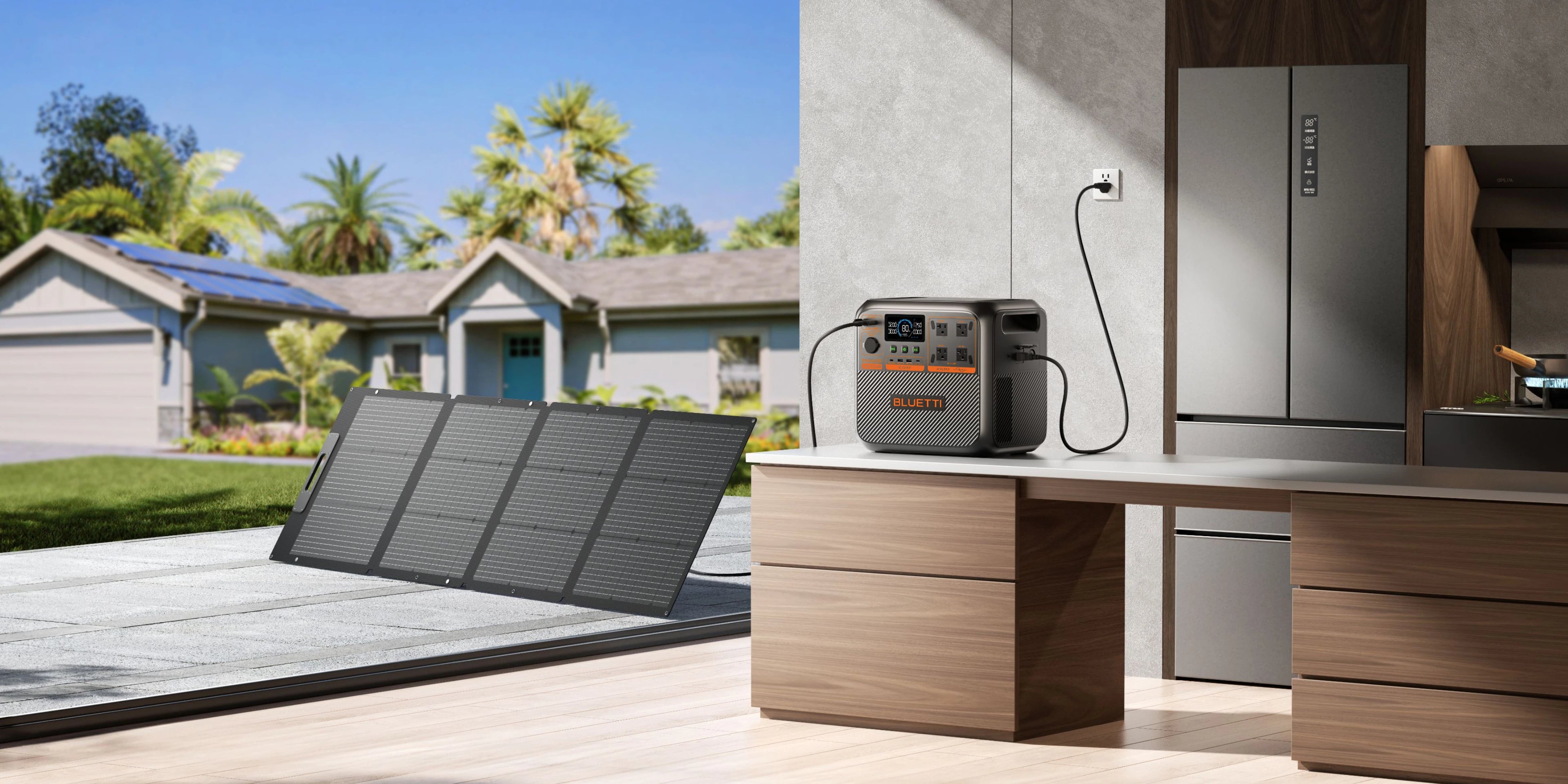 BLUETTI Premium 200 V2 dual charging with solar and home charging