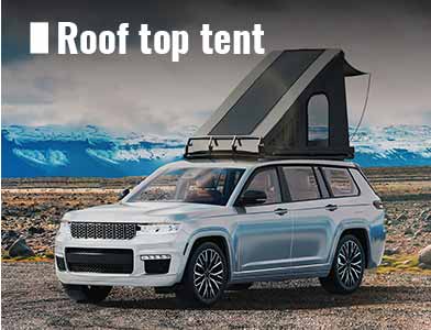 Flexible solar panel installed on a rooftop tent