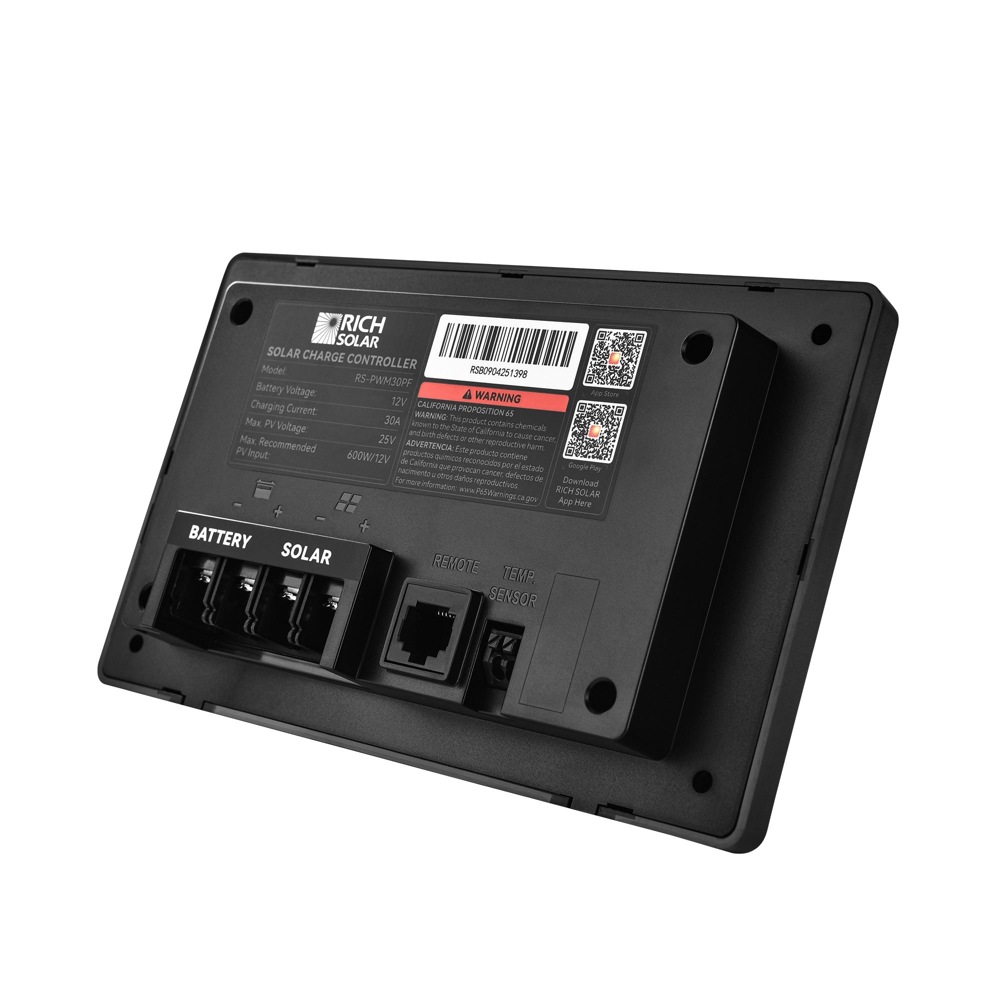 Rich Solar BRAVO AIR 30 protection installation terminal block