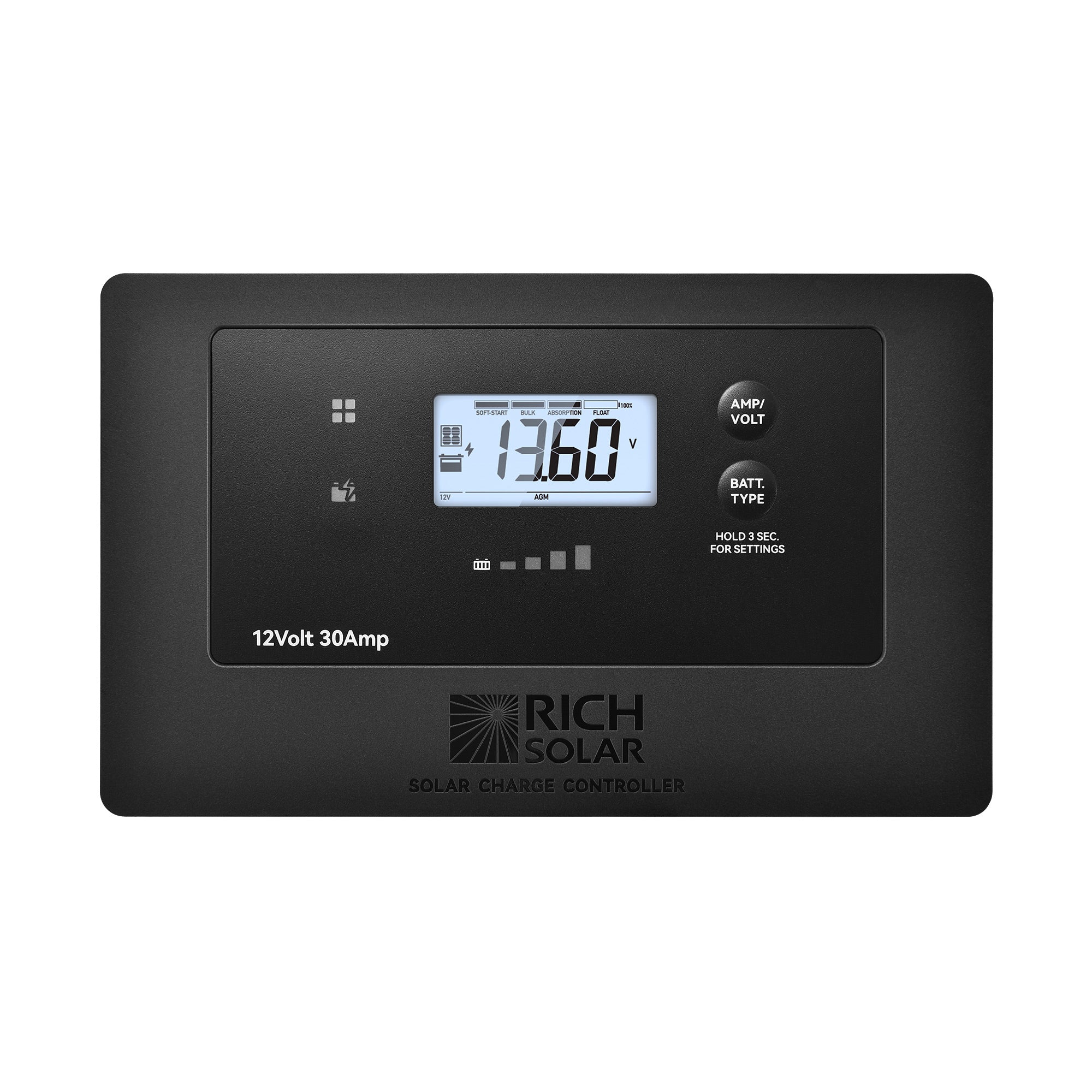 Rich Solar BRAVO AIR 30 amp PWM solar charge controller with Bluetooth