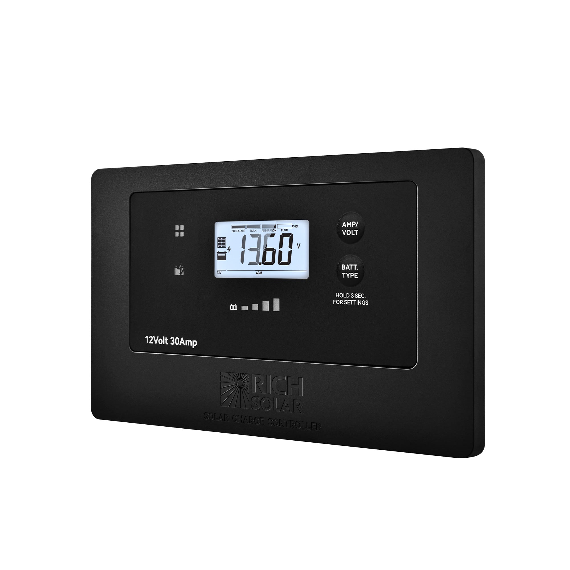 Rich Solar BRAVO AIR 30 multi-stage charging Bluetooth battery selection