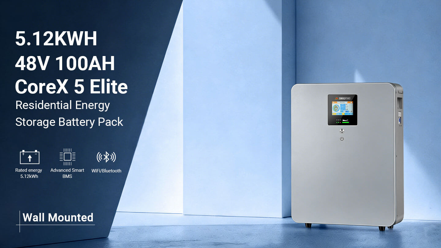 CoreX 5 Elite Wall Mounted 48V 100AH Residential Energy Storage Battery Pack