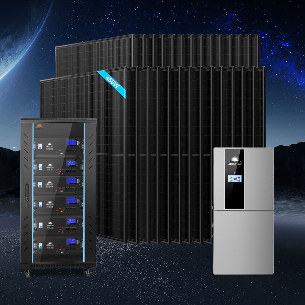Hybrid Solar Kit 11.4KW 48V Split Phase 30.72KWH Lithium Battery 28 X 450 Watt Solar Panel SGH-11N3E