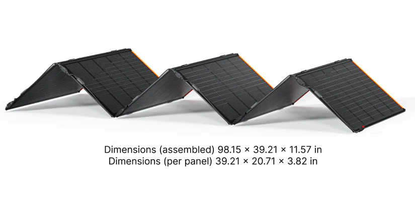 Jackery SolarSaga 200W solar panel dimensions diagram