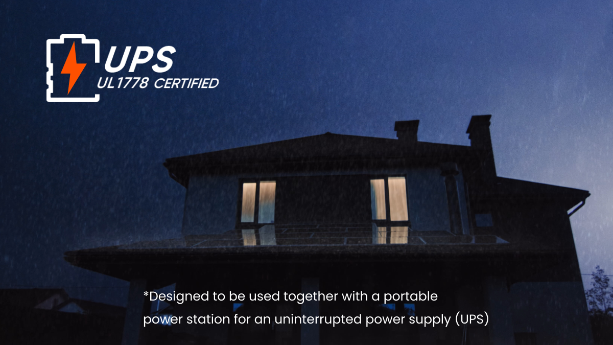 Jackery Smart Transfer Switch providing 20 millisecond UPS backup power