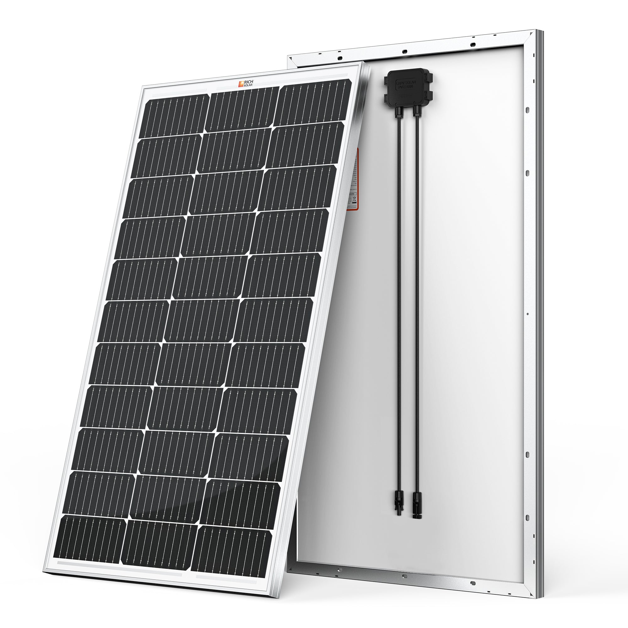 Rich Solar MEGA 100 solar panel side profile view