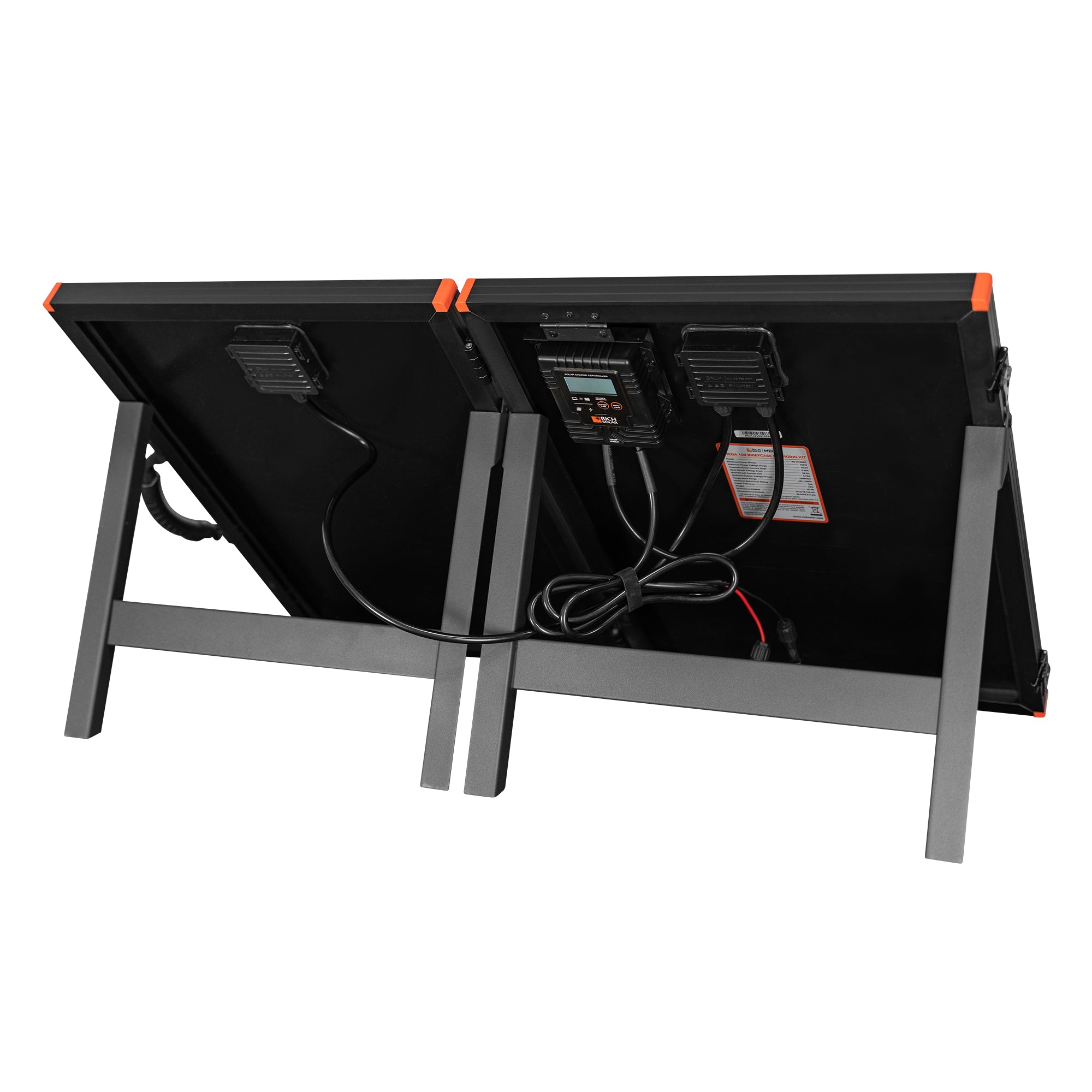 Rich Solar MEGA 100 Briefcase Charging Kit panel and 10A charge controller together