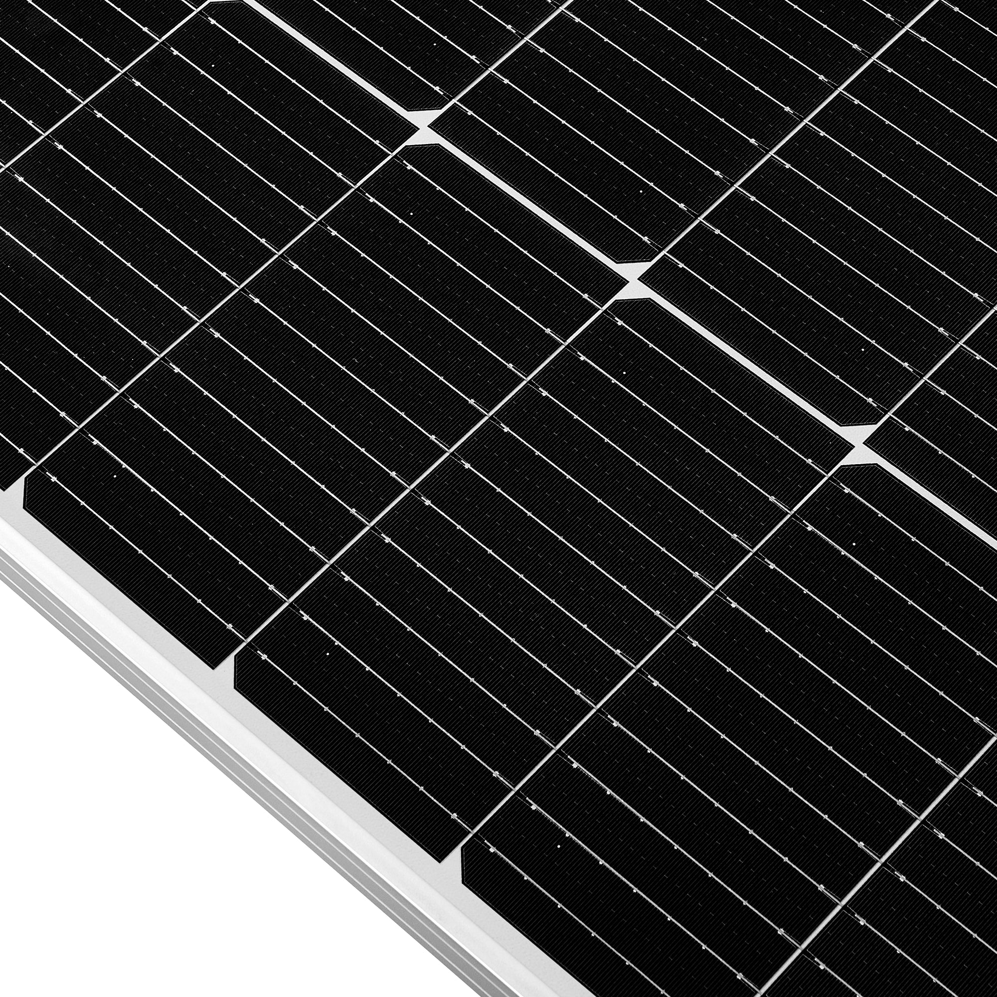 Rich Solar MEGA 100 SLIM SLX 10-busbar monocrystalline cell surface close up