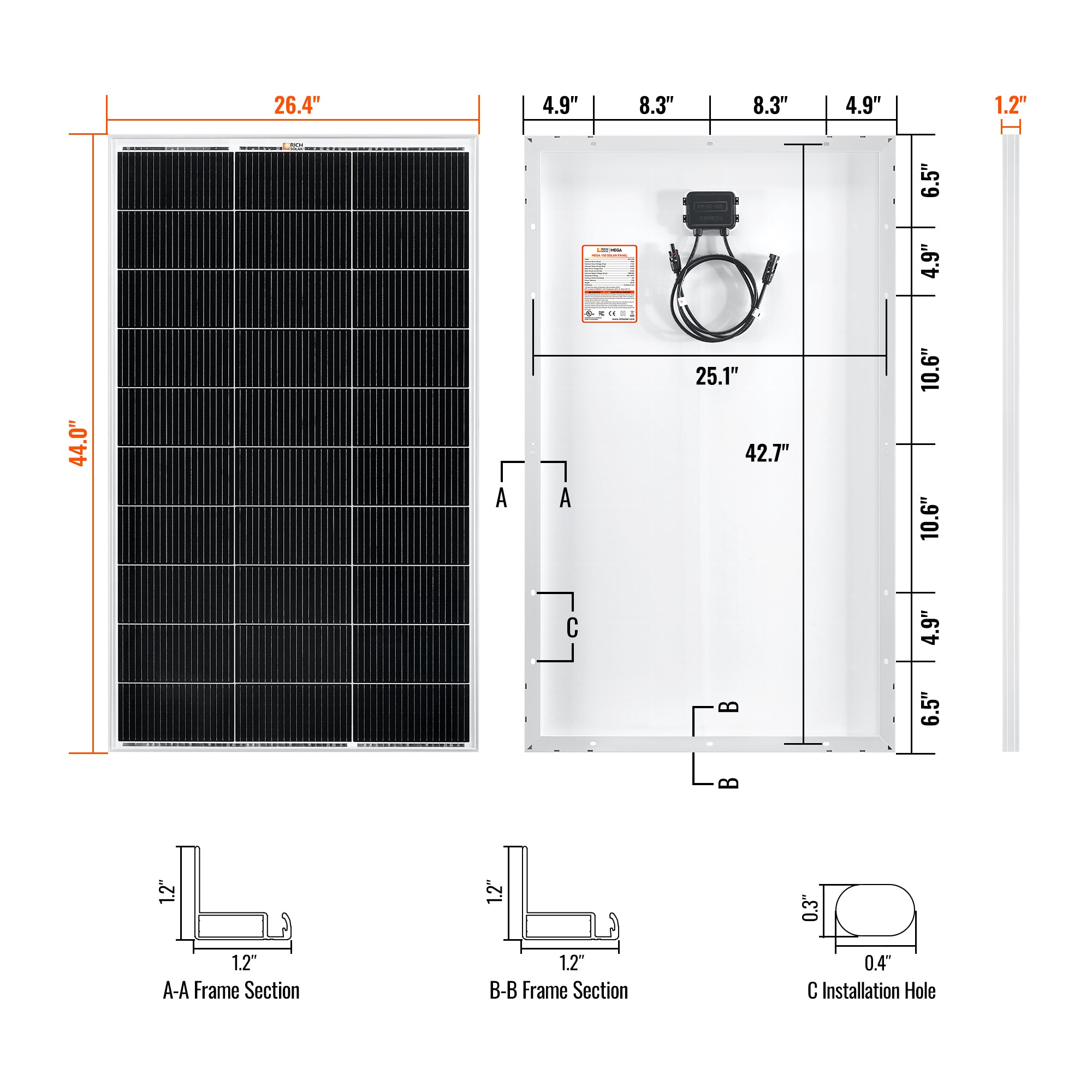Rich Solar MEGA 150 IP67 junction box weatherproof outdoor construction