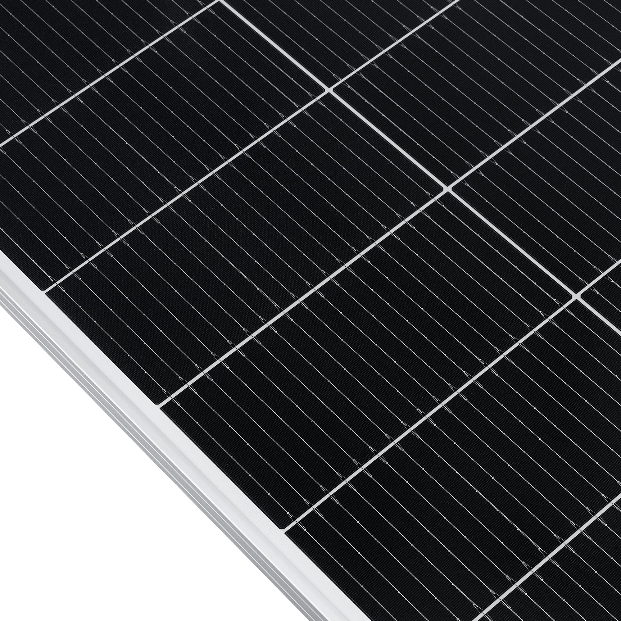 Rich Solar MEGA 150 frame corner and pre-drilled hole detail