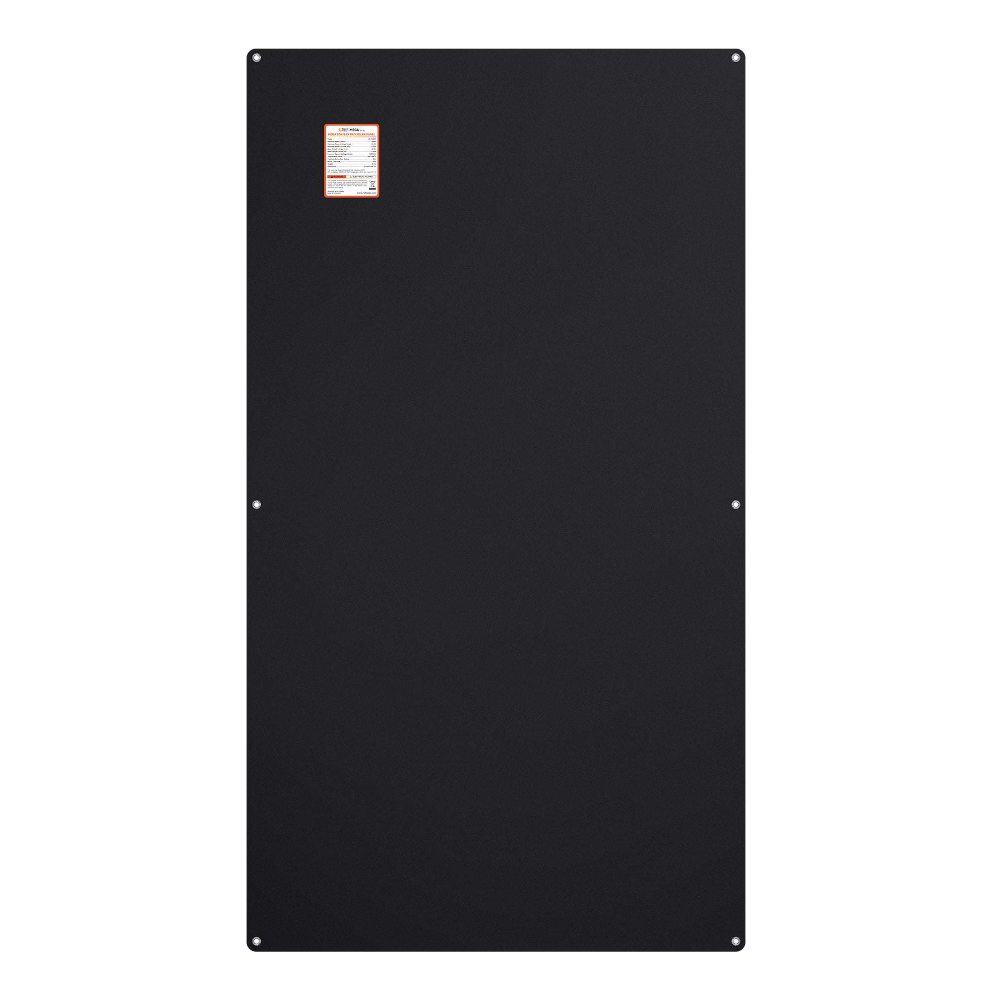 Rich Solar MEGA 200 PRO FLEX edge grommet mounting hole detail