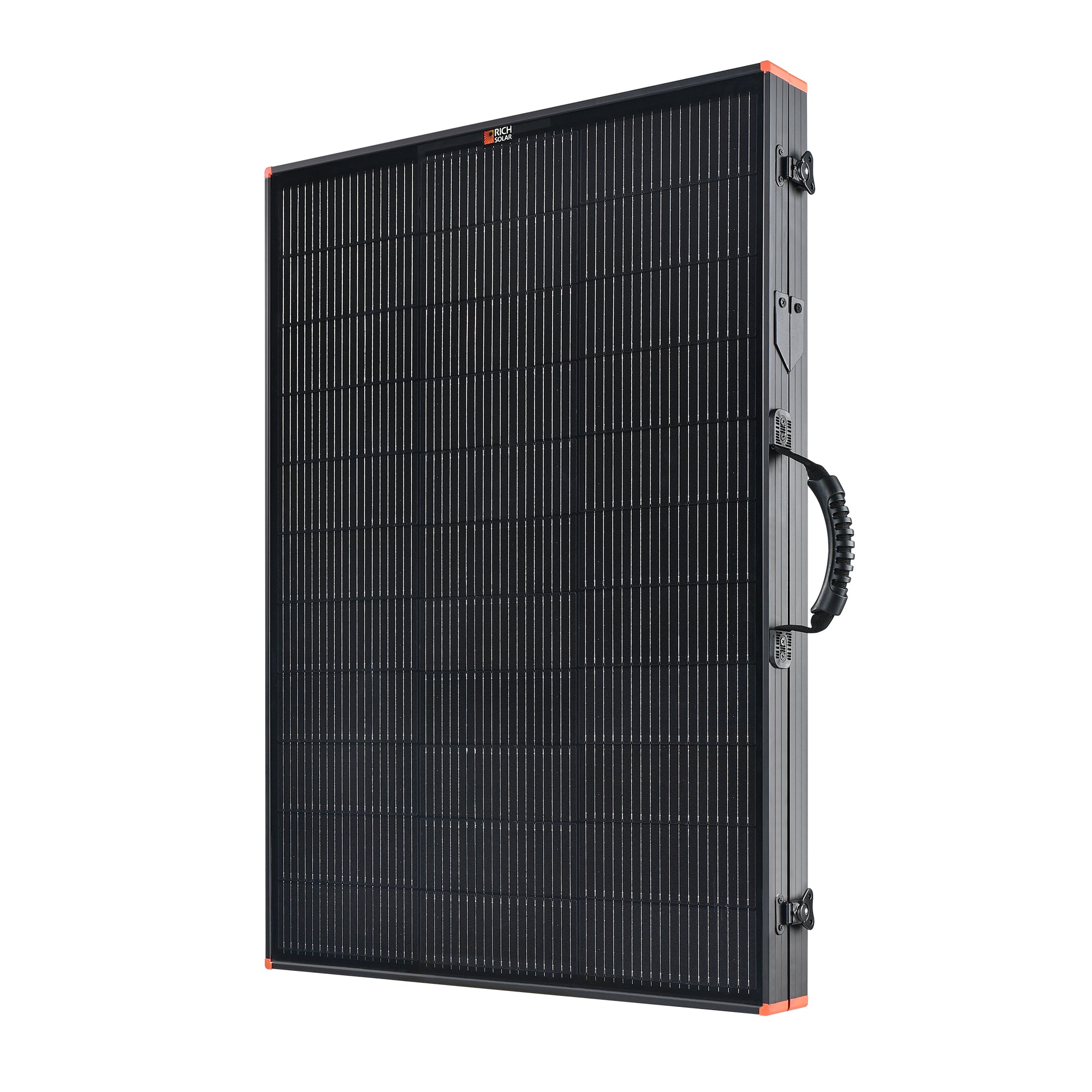 Rich Solar MEGA 200 Briefcase in use at campsite outdoors