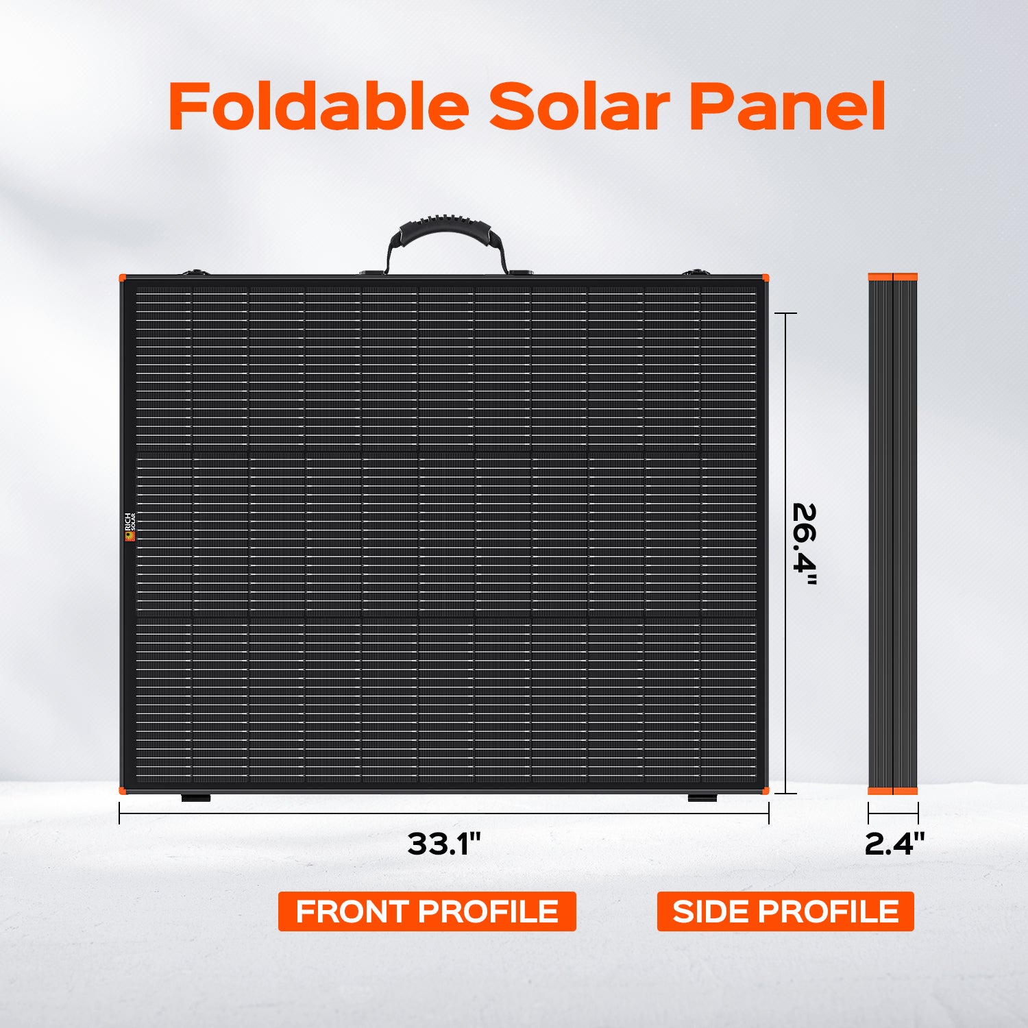 Rich Solar MEGA 200 Briefcase panel open on ground kickstand deployed