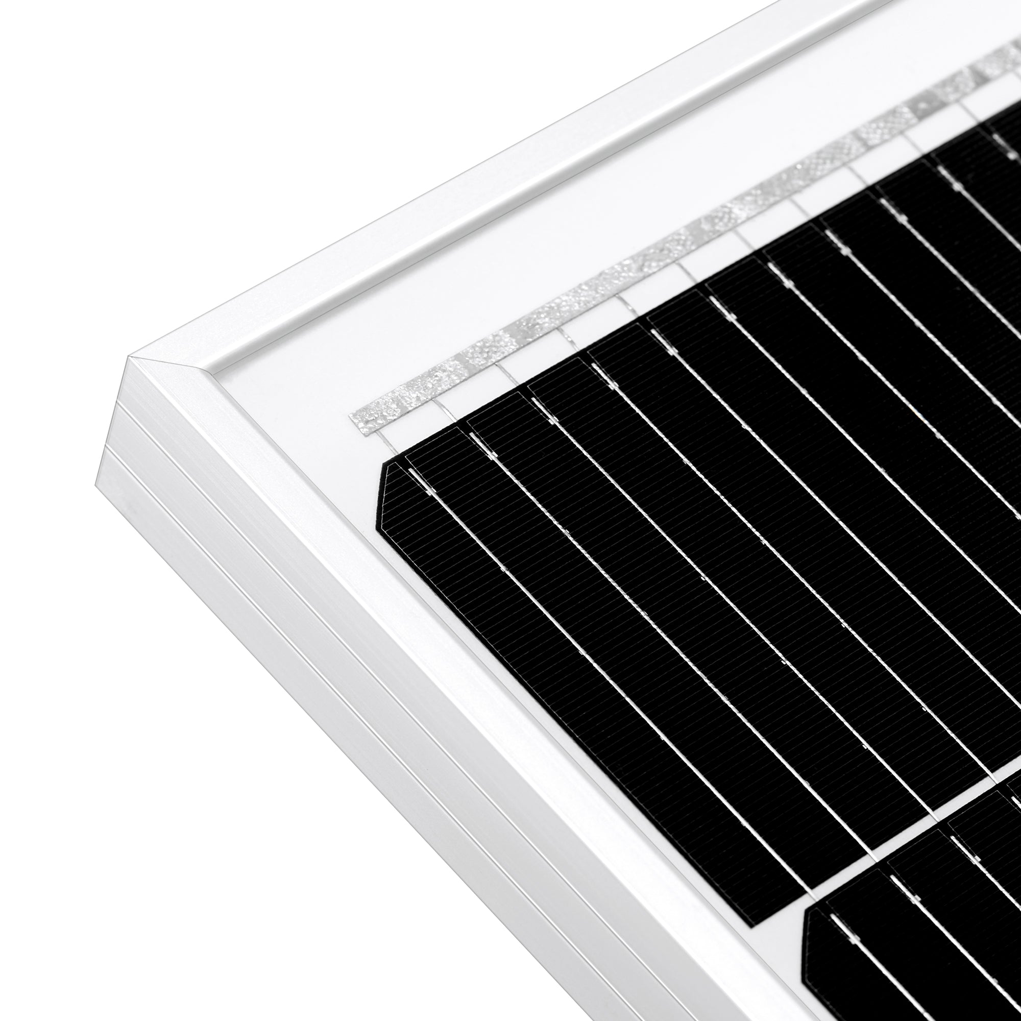 Rich Solar MEGA 220 frame corner and cell detail