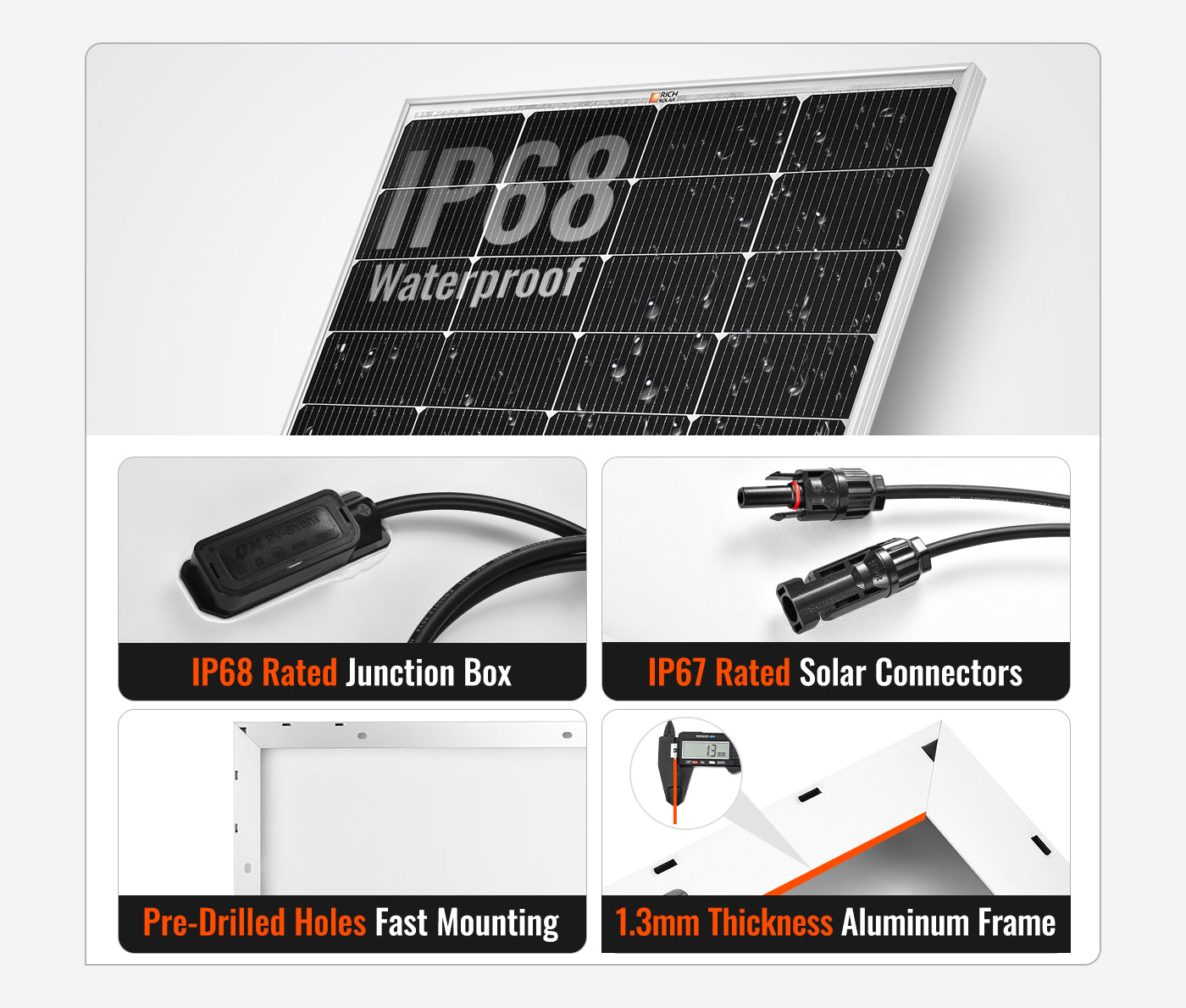 Rich Solar MEGA 250 MC4 connectors easy installation